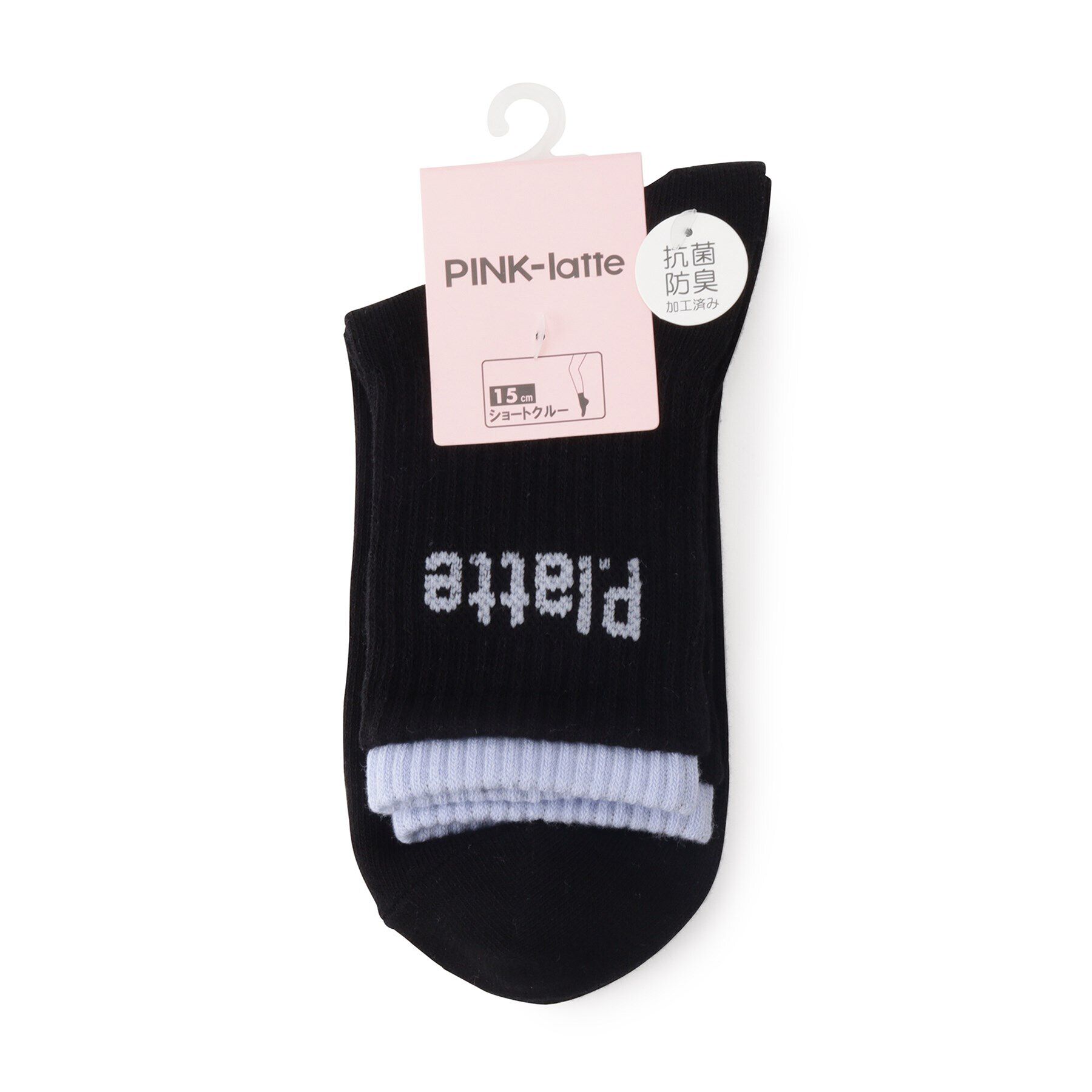 PINK-latte「フェイクレイヤードソックス」|ソックス|ブラック(019)