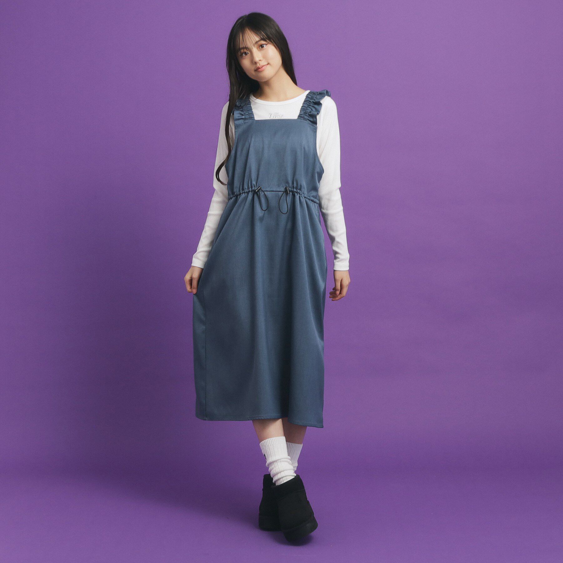 PINK-latte「肩フリルジャンスカ」|ワンピース|