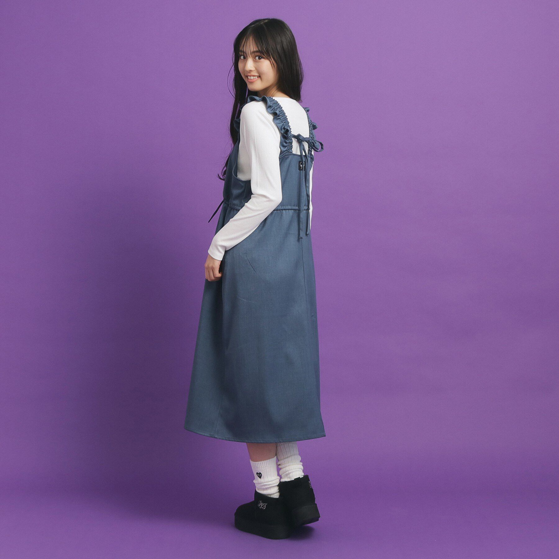 PINK-latte「肩フリルジャンスカ」|ワンピース|