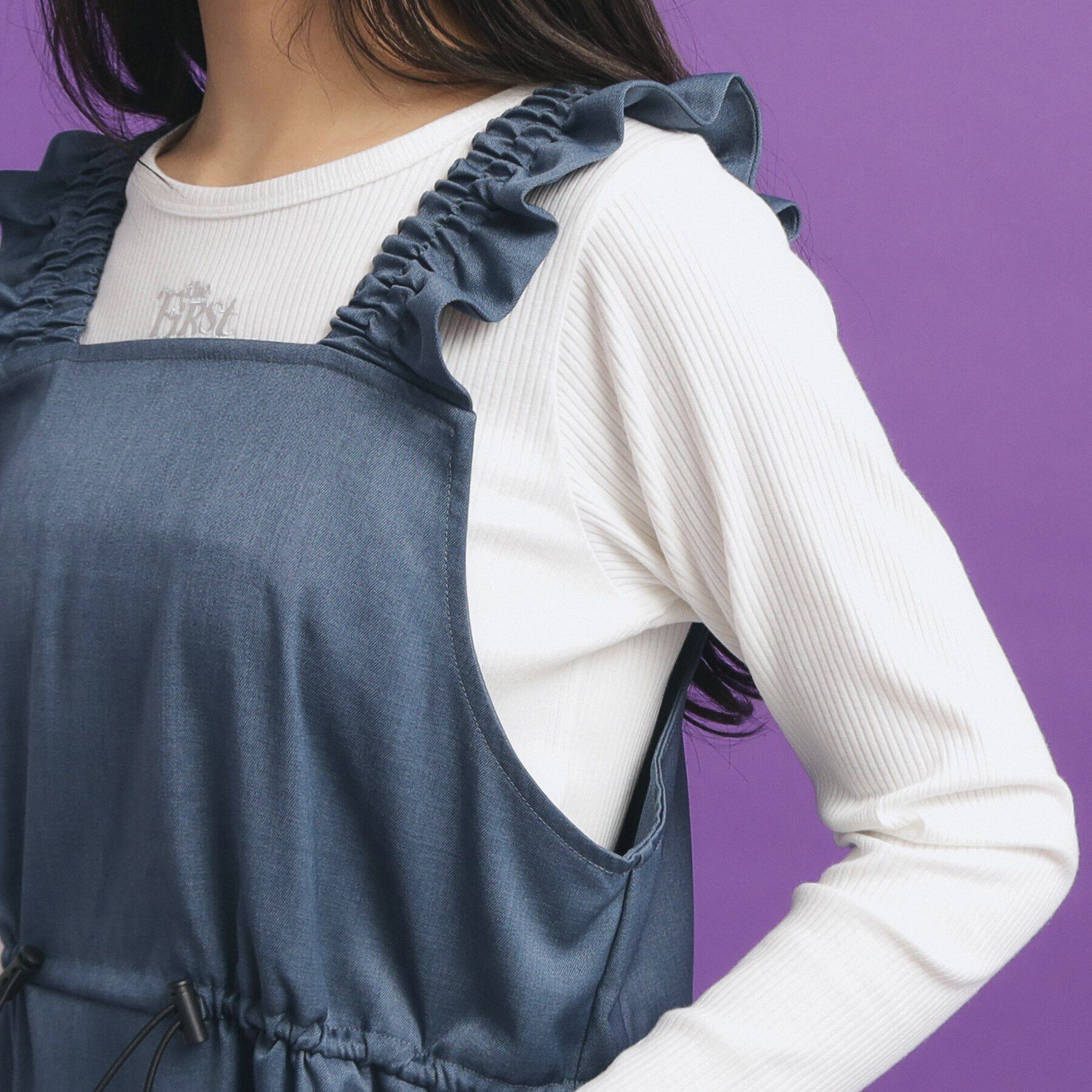 PINK-latte「肩フリルジャンスカ」|ワンピース|