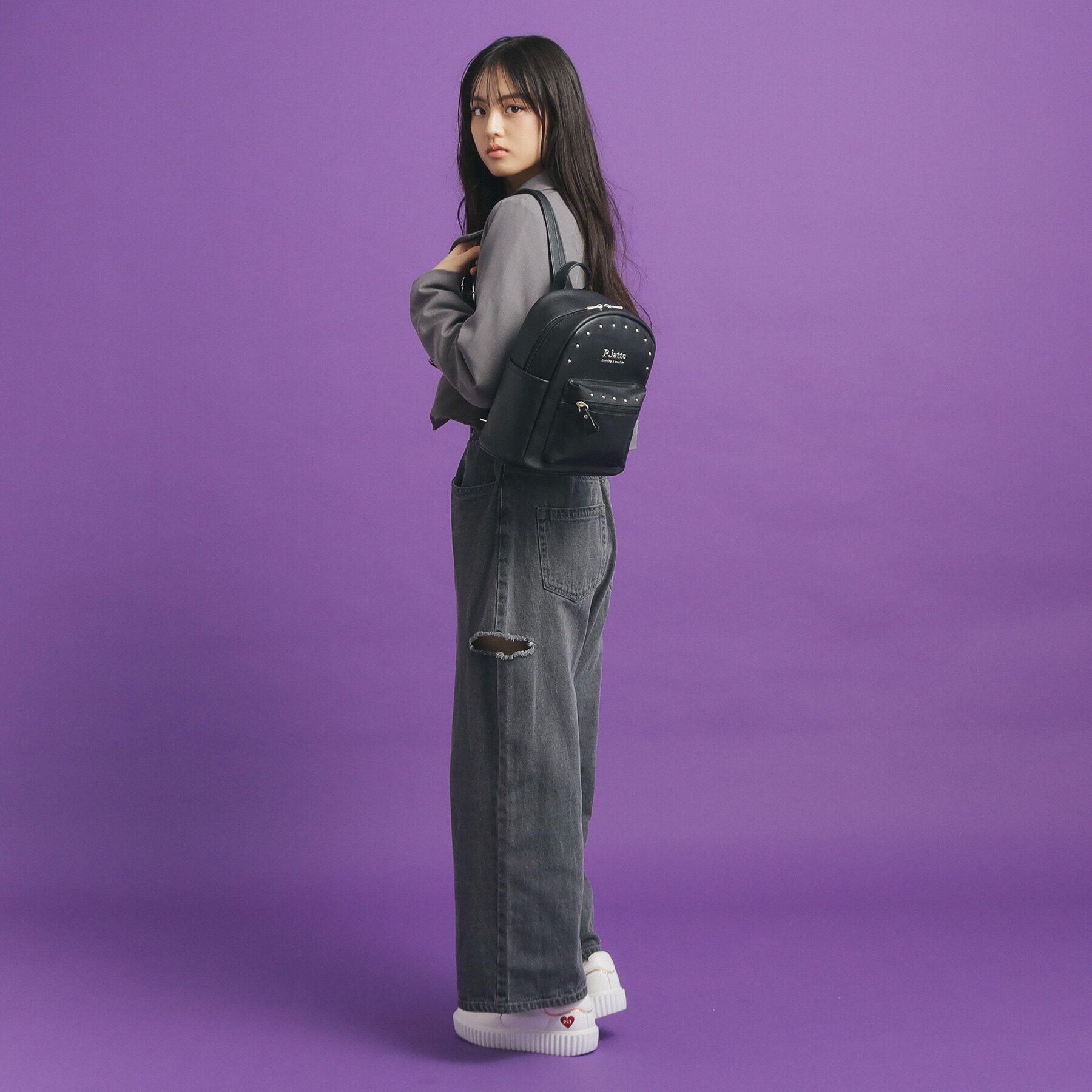 PINK-latte「ラインスタッズミニリュック」|リュック|