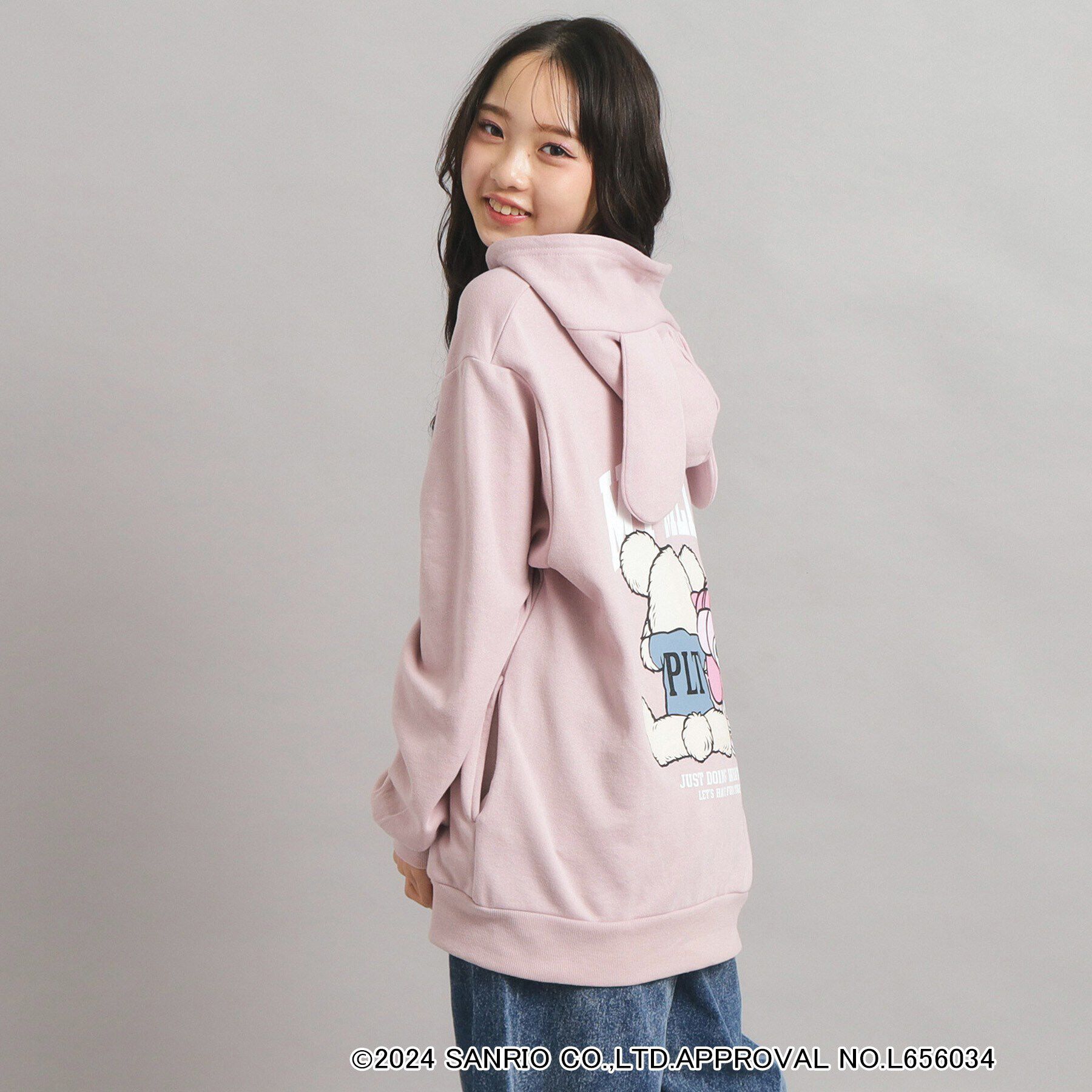 PINK-latte「【サンリオキャラクターズコラボ】耳付きフードパーカー」|パーカー|