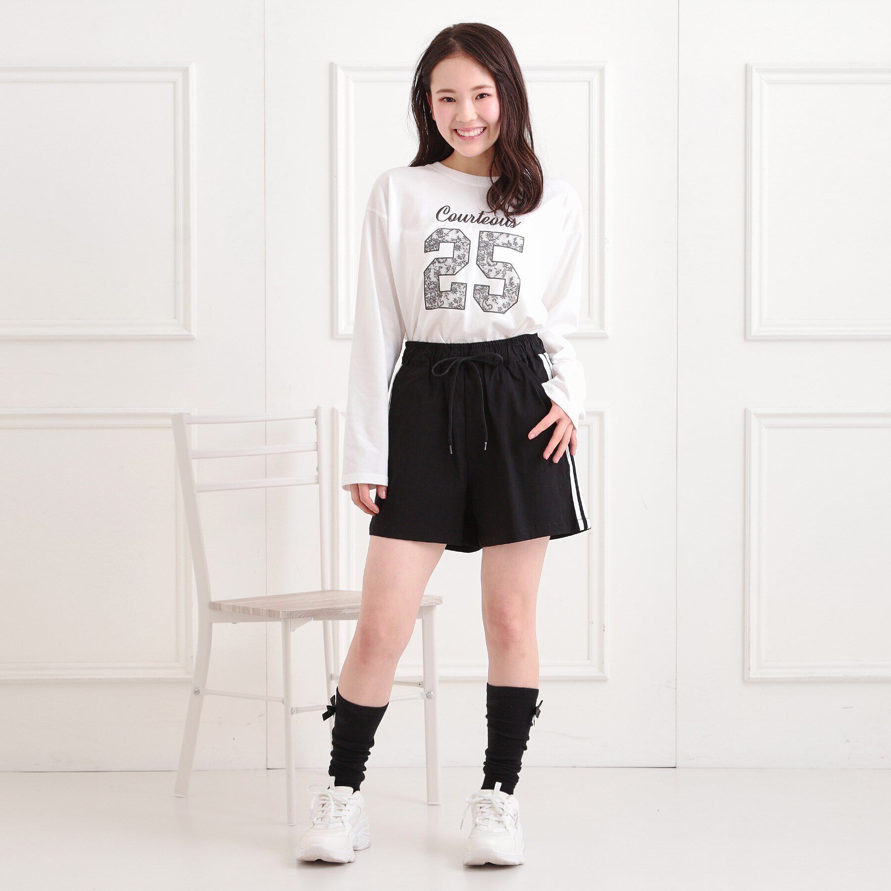 PINK-latte「イージーショートパンツ」|キュロット|