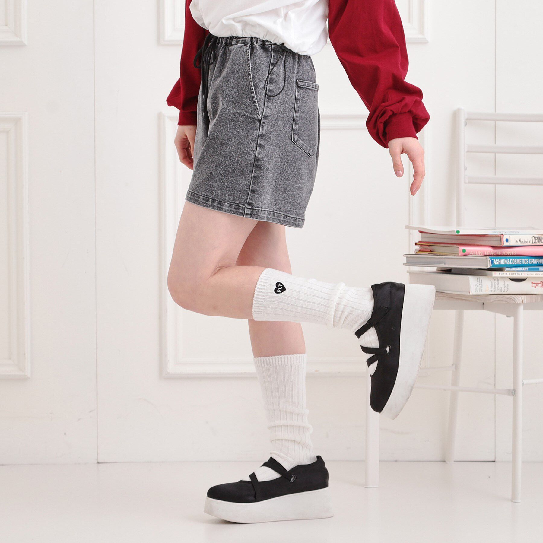 PINK-latte「イージーショートパンツ」|キュロット|