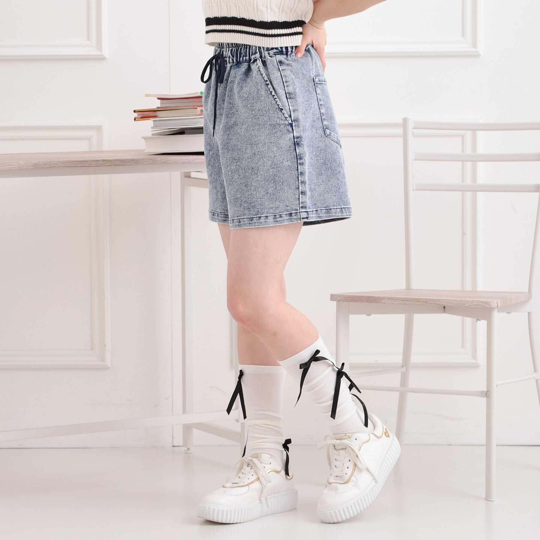 PINK-latte「イージーショートパンツ」|キュロット|