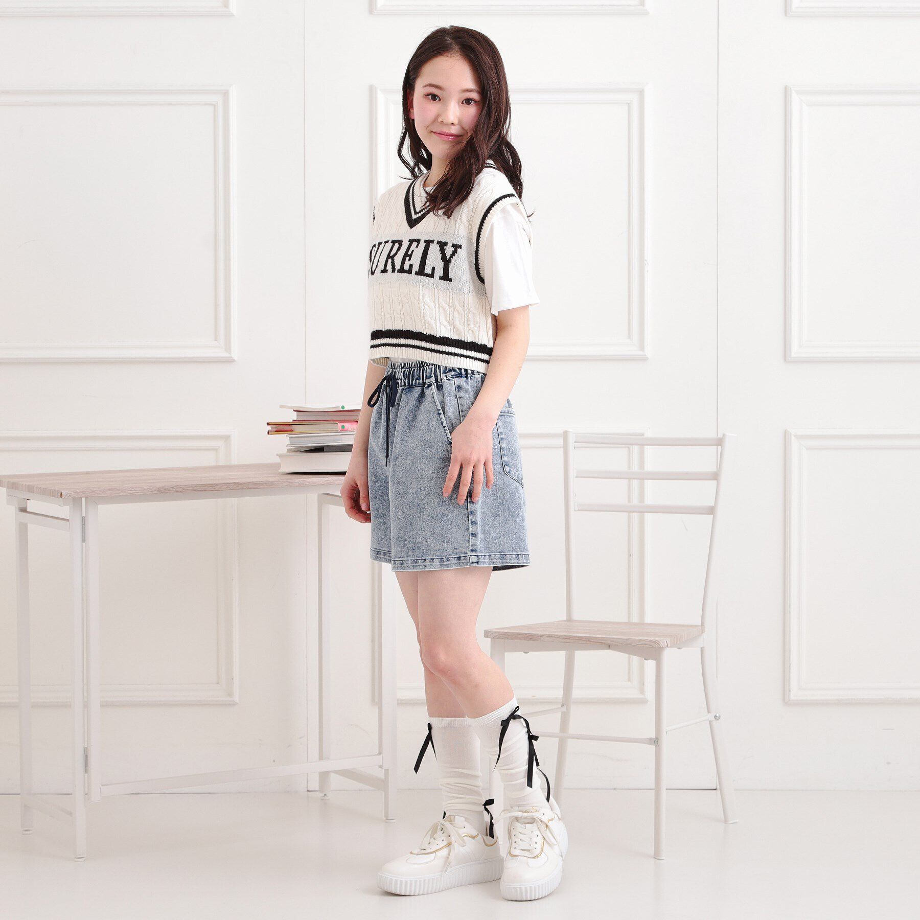 PINK-latte「イージーショートパンツ」|キュロット|