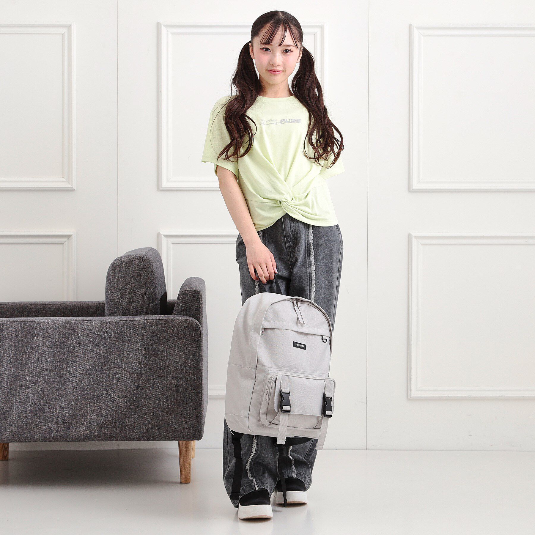 PINK-latte「【接触冷感／容量約21L】バックルリュック」|リュック|