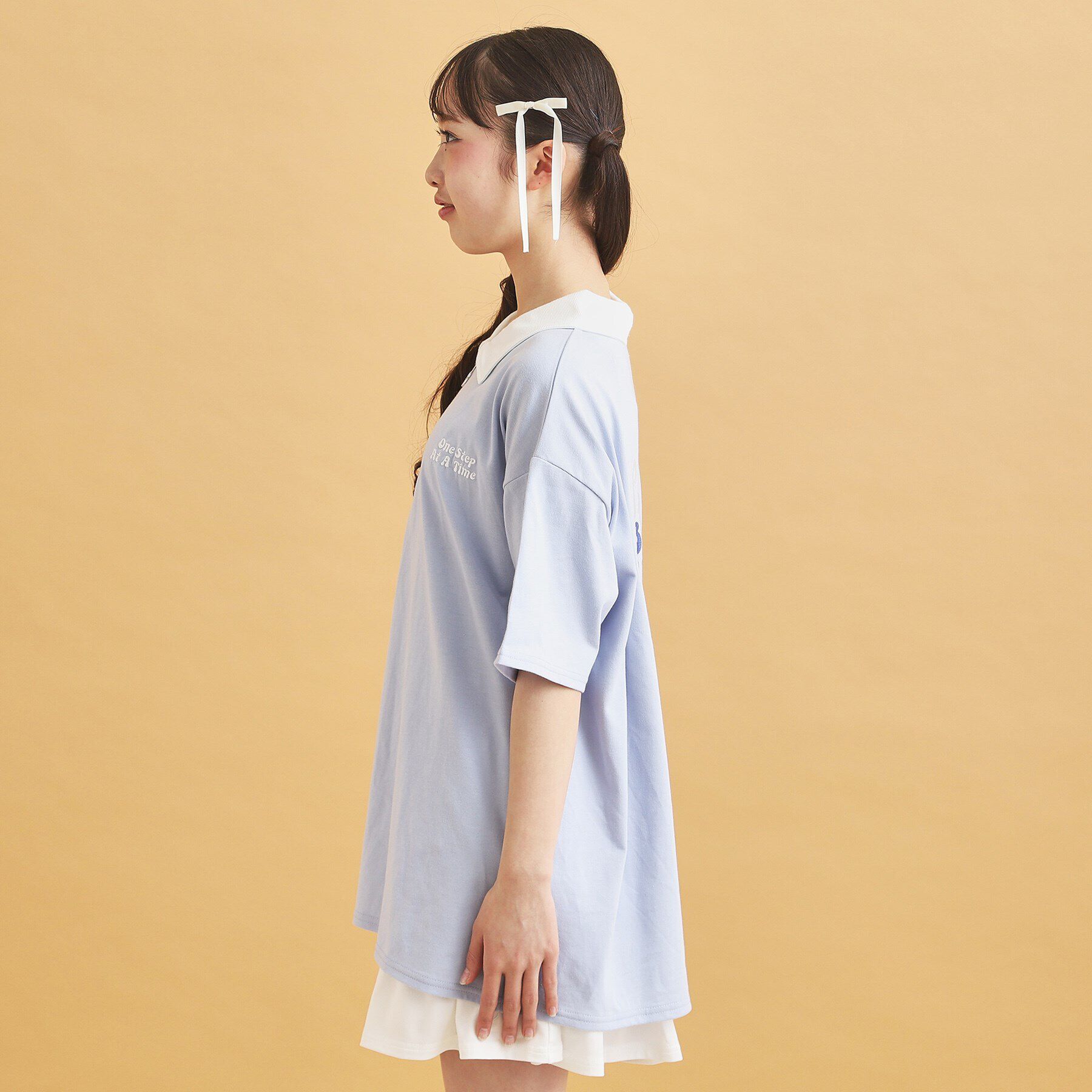 PINK-latte「ハーフジップ衿付きTシャツ」|Tシャツ・カットソー|