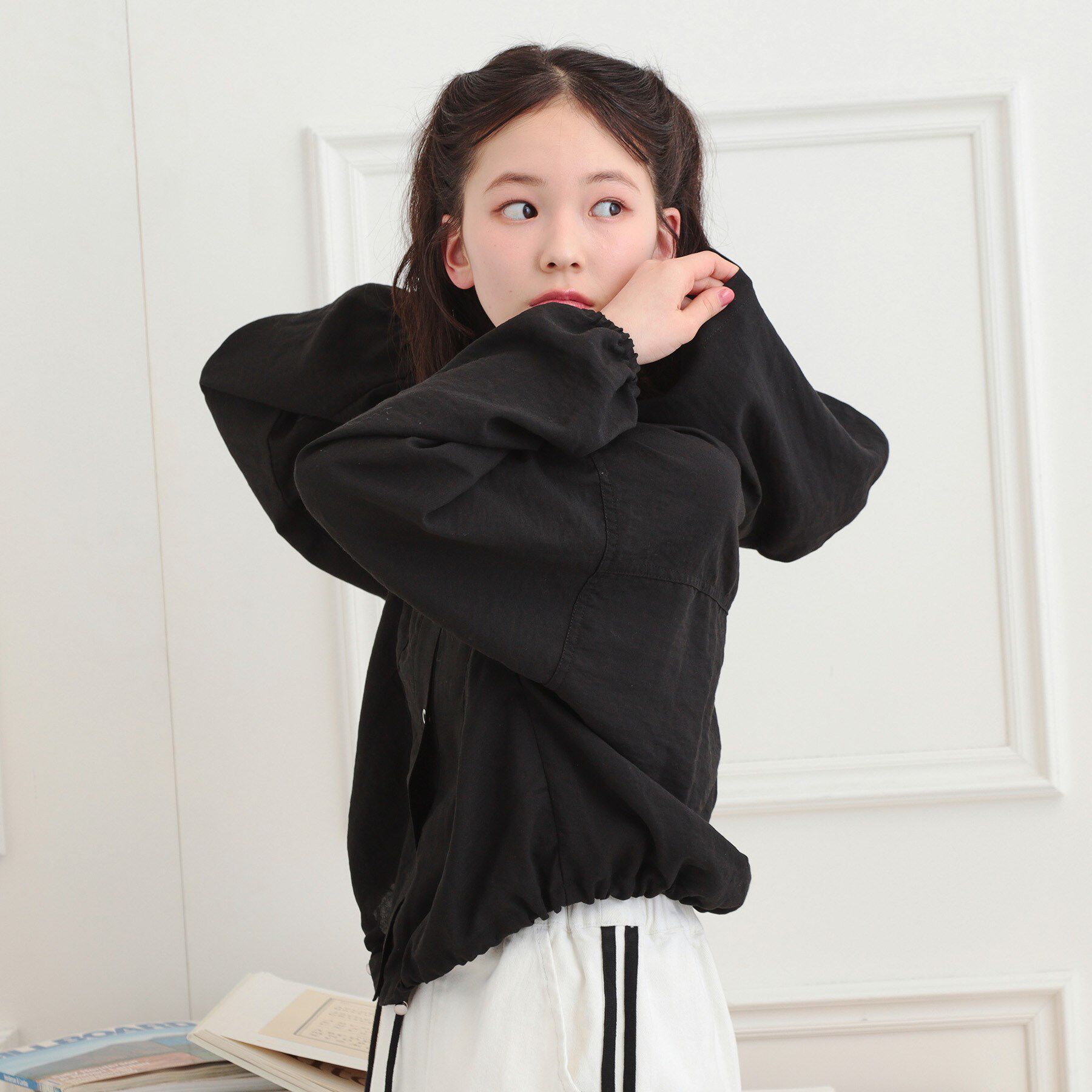 PINK-latte「ショート丈ブルゾン」|ブルゾン・スタジャン|