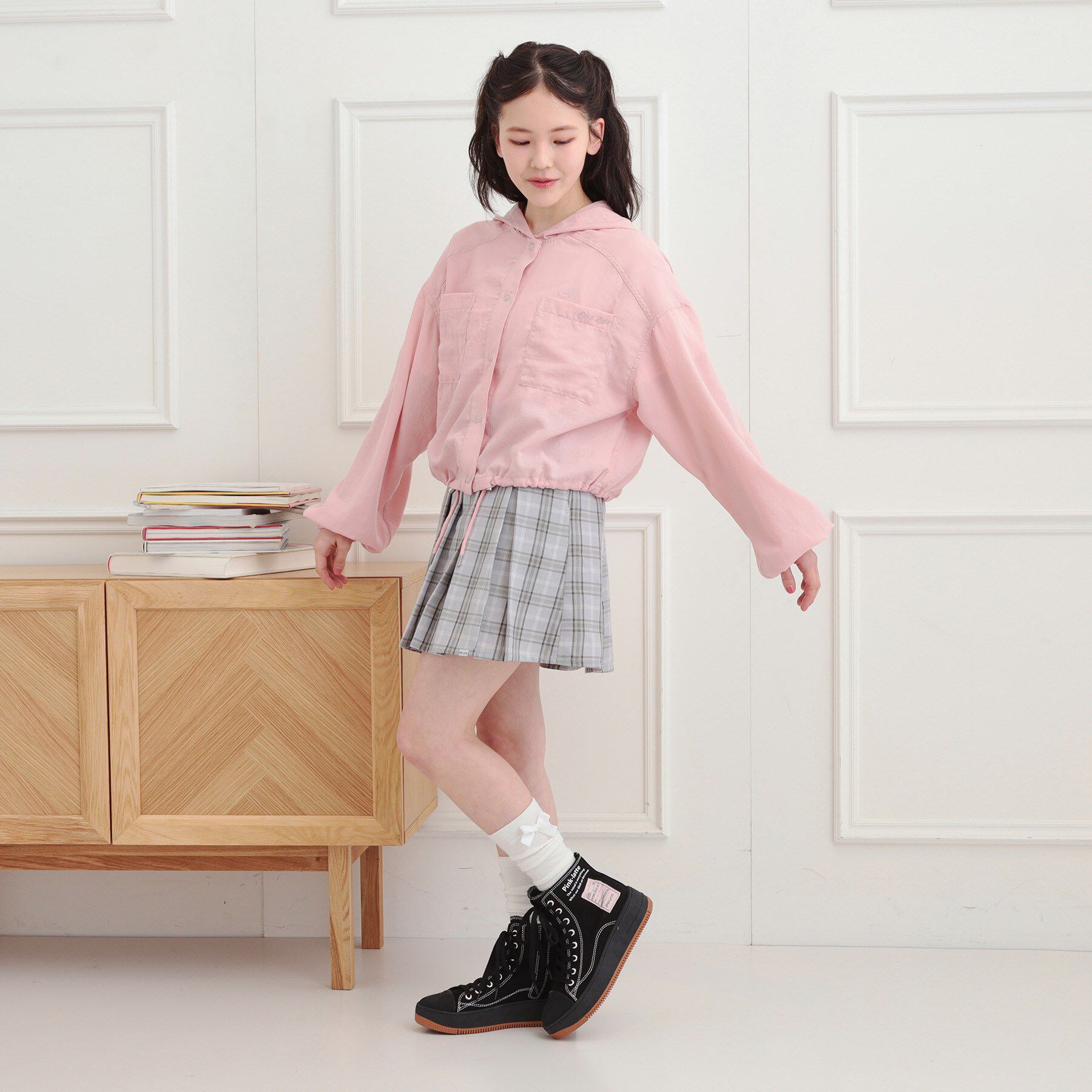 PINK-latte「ショート丈ブルゾン」|ブルゾン・スタジャン|