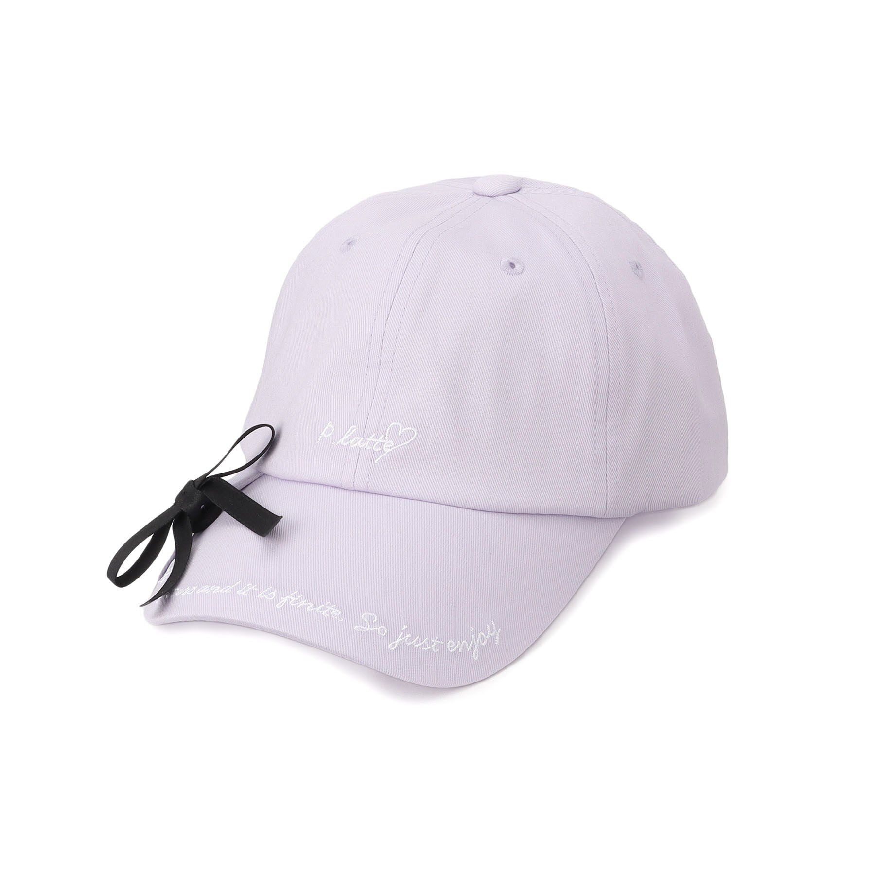 PINK-latte「【リボンゴム付き】刺繍キャップ」|キャップ・キャスケット|