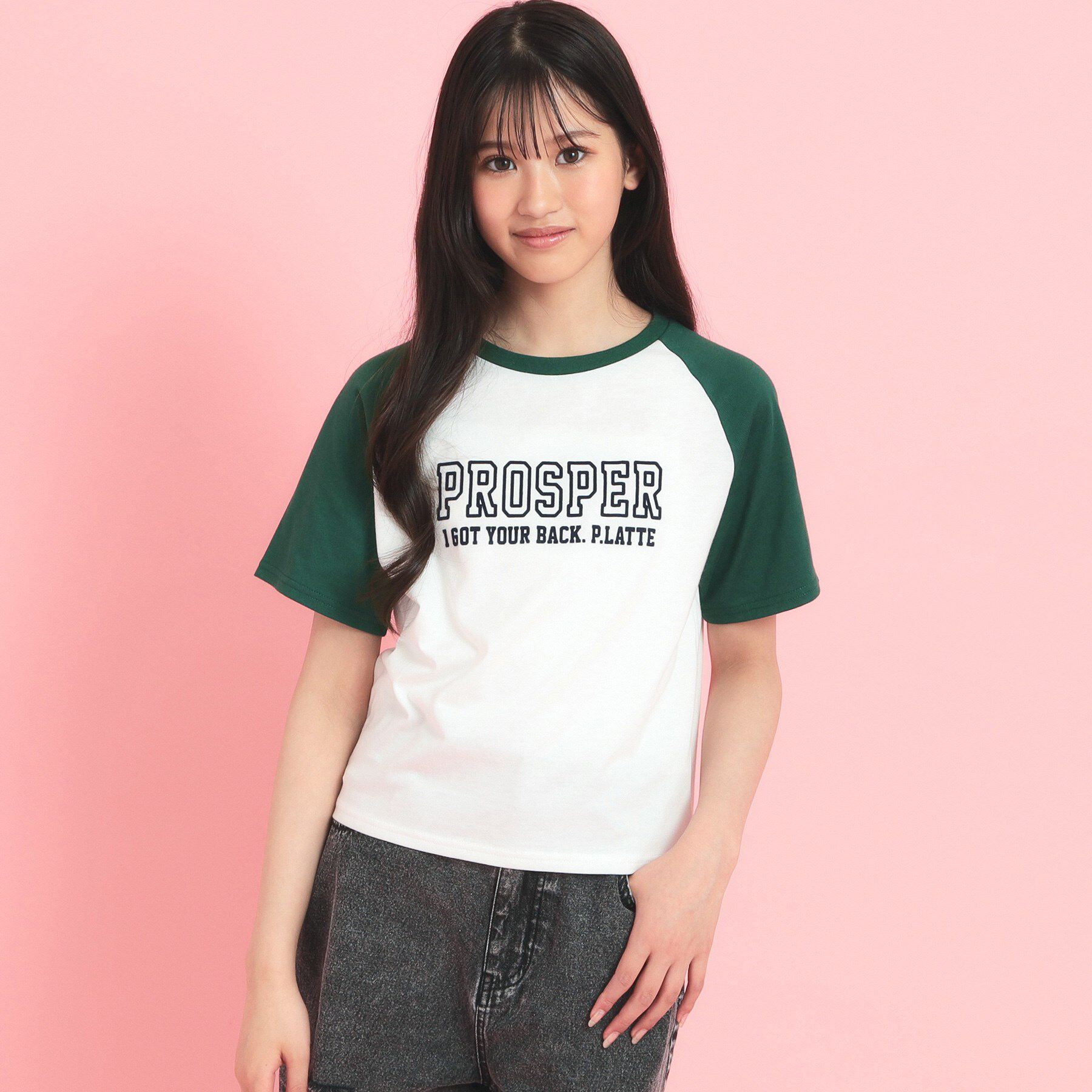 PINK-latte「ラグランTシャツ」|Tシャツ・カットソー|