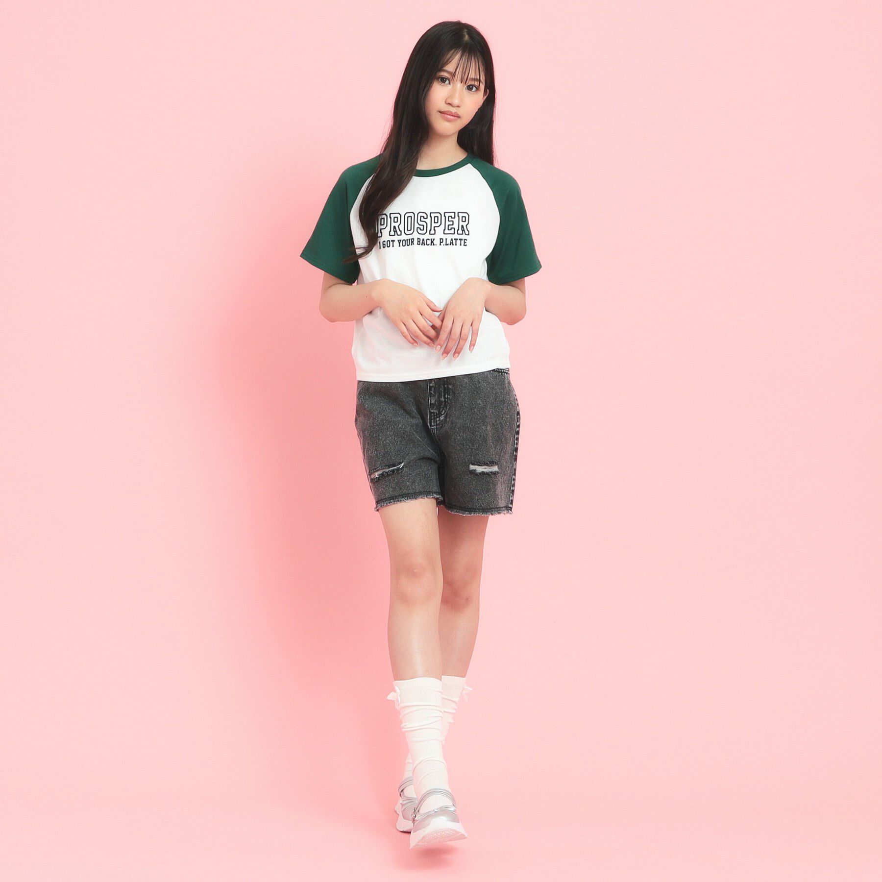 PINK-latte「ラグランTシャツ」|Tシャツ・カットソー|