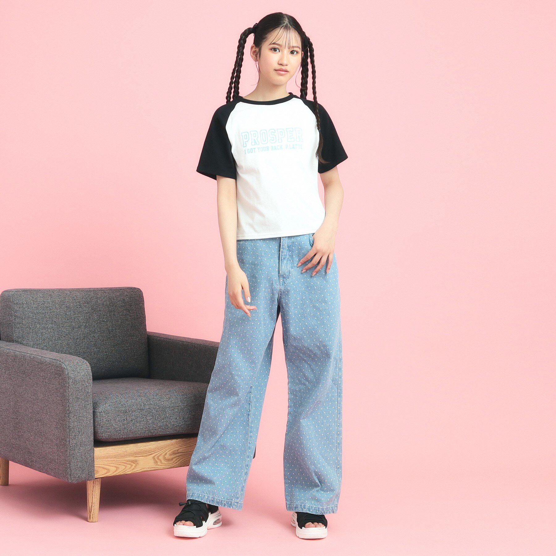 PINK-latte「ラグランTシャツ」|Tシャツ・カットソー|