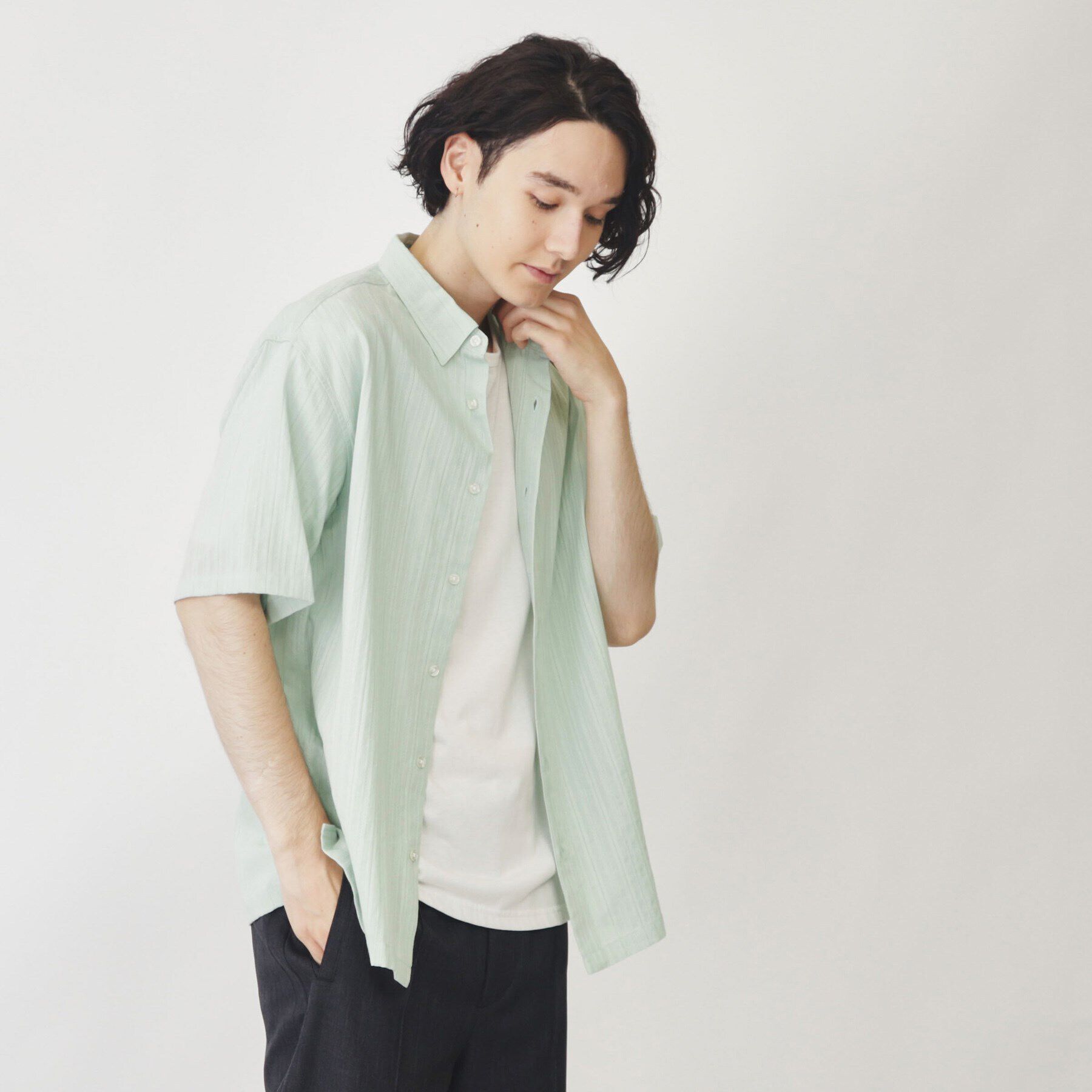 THE SHOP TK「コットンレース半袖シャツ」|シャツ・ブラウス|