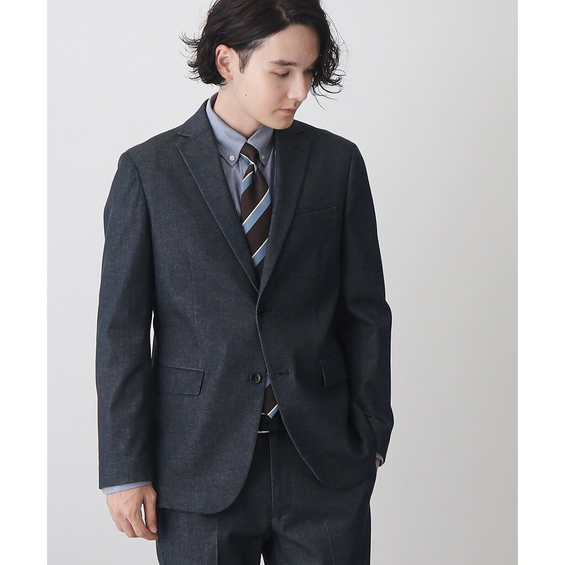 THE SHOP TK「エバーデニムジャケット【セットアップ可/ビジネス対応/色落ちしにくい/ストレッチ素材】」|テーラードジャケット|