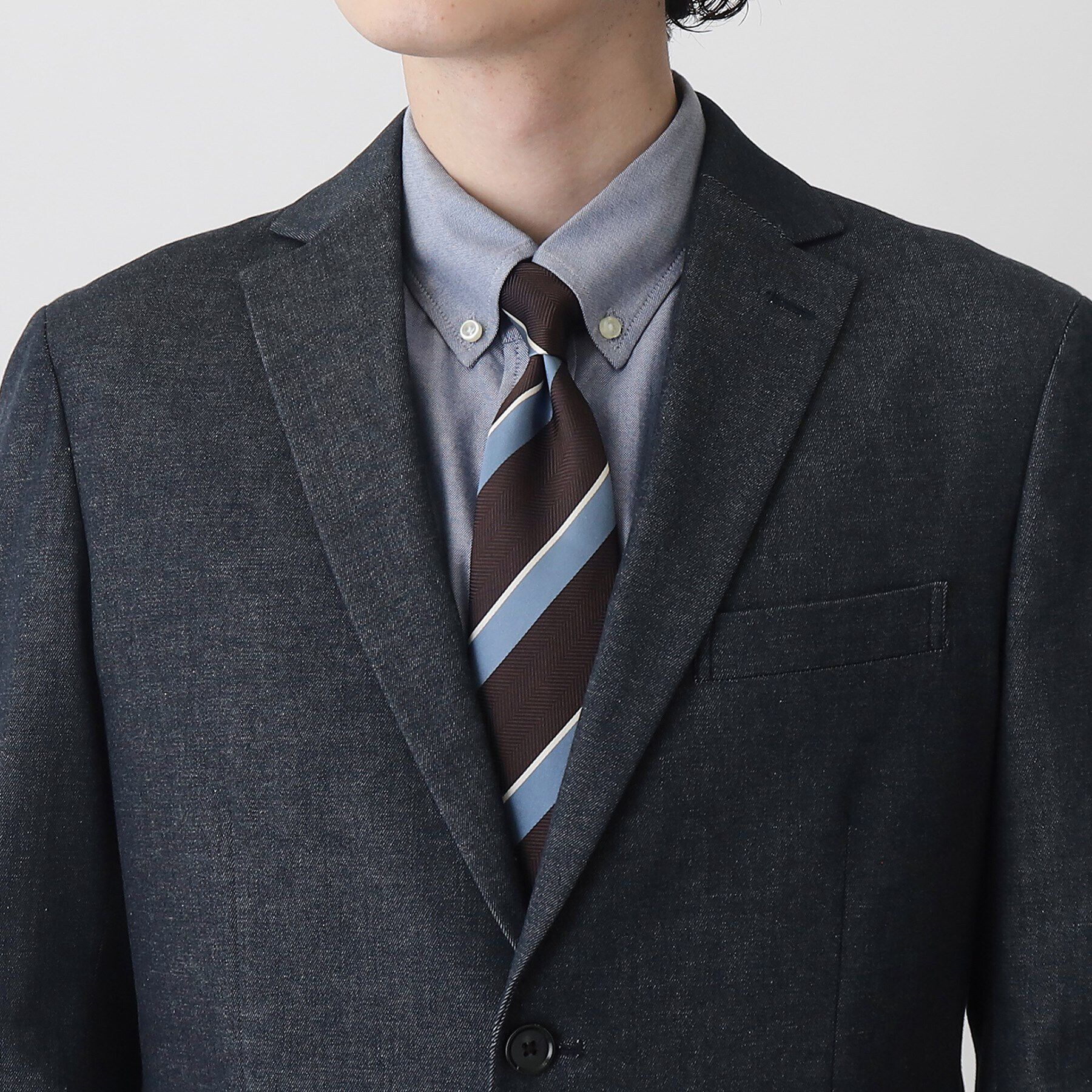 THE SHOP TK「エバーデニムジャケット【セットアップ可/ビジネス対応/色落ちしにくい/ストレッチ素材】」|テーラードジャケット|