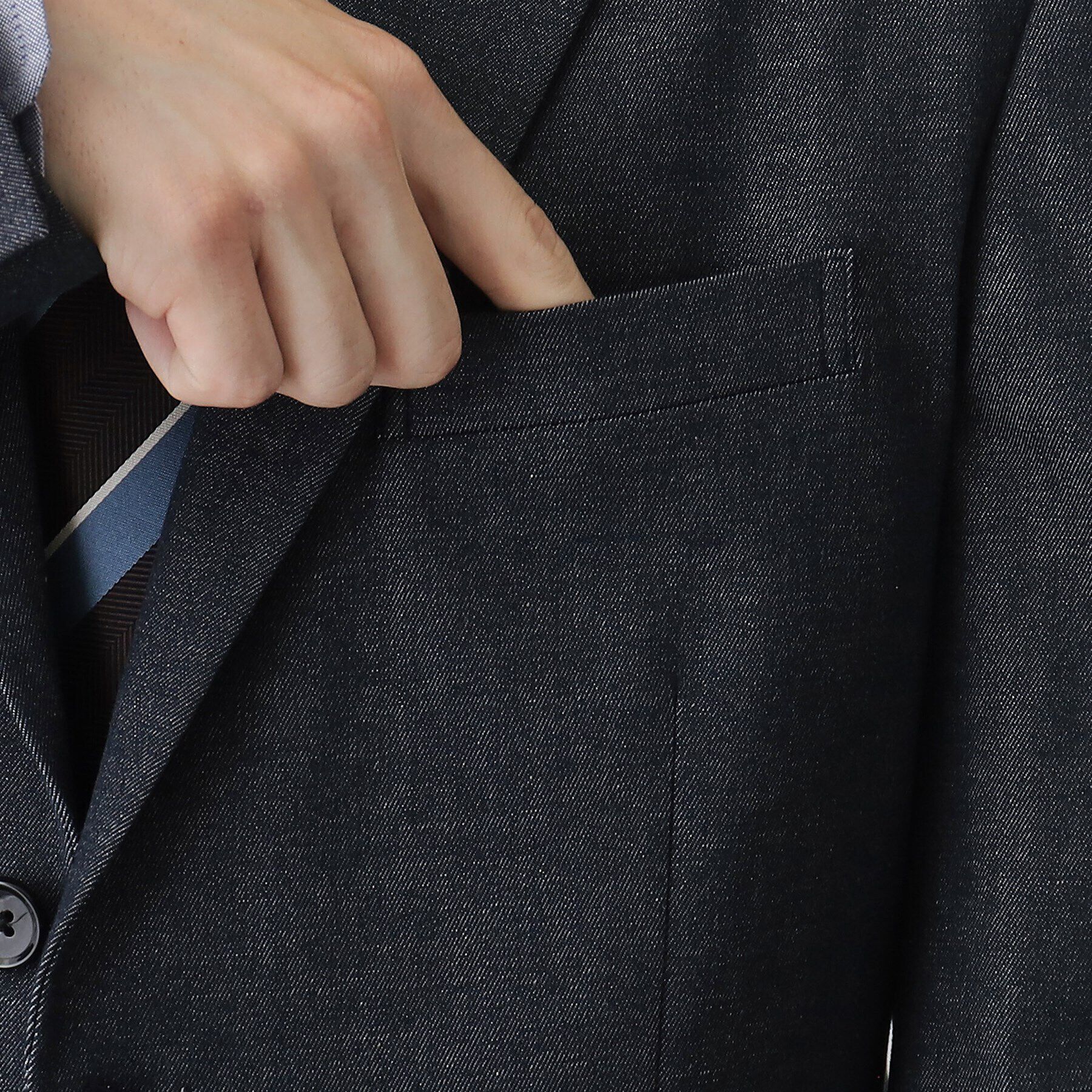 THE SHOP TK「エバーデニムジャケット【セットアップ可/ビジネス対応/色落ちしにくい/ストレッチ素材】」|テーラードジャケット|