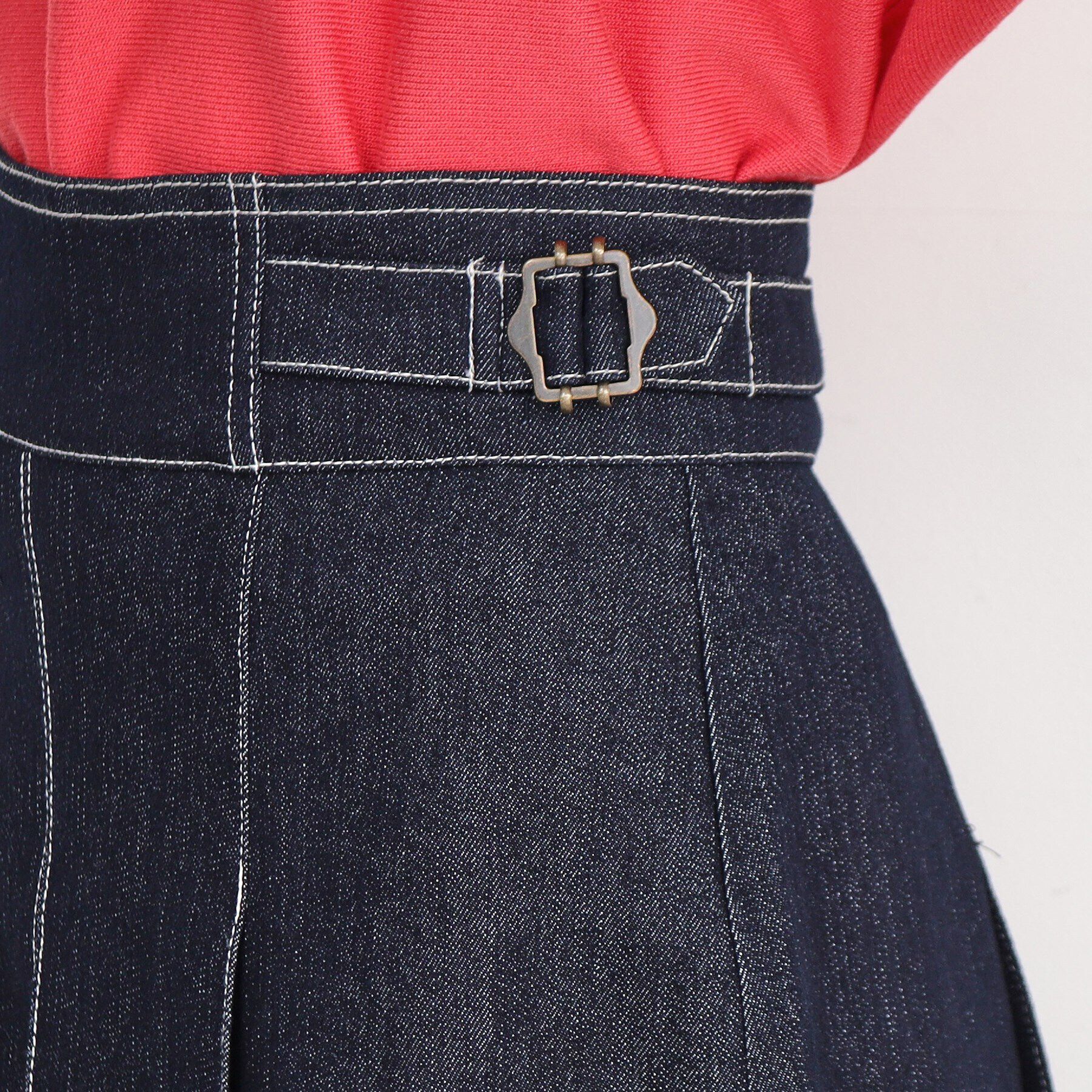 THE SHOP TK「【オールシーズン】デニムタックスカート/洗える」|スカート|