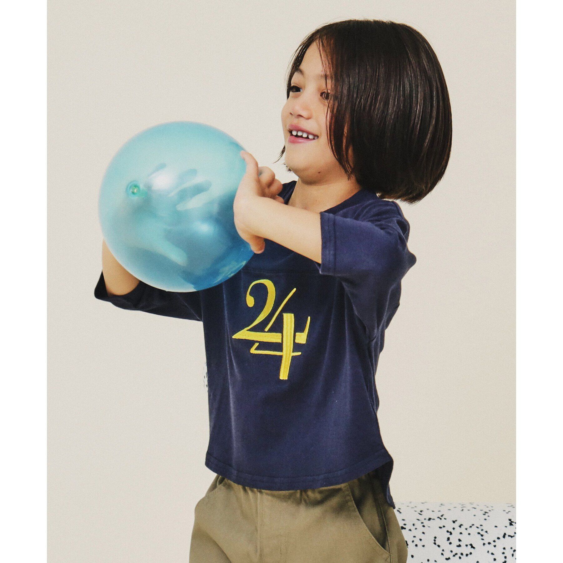 THE SHOP TK「【110-160】オーガビッツナンバー刺繍7分袖Tシャツ」|Tシャツ・カットソー|