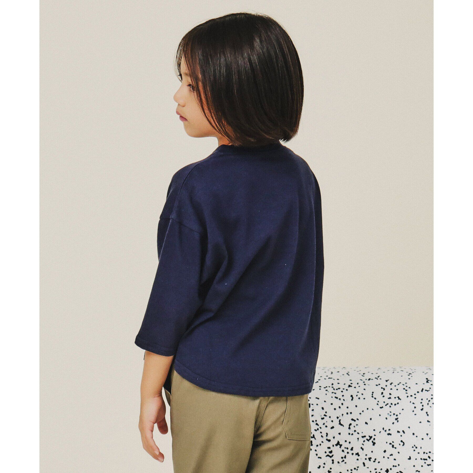 THE SHOP TK「【110-160】オーガビッツナンバー刺繍7分袖Tシャツ」|Tシャツ・カットソー|