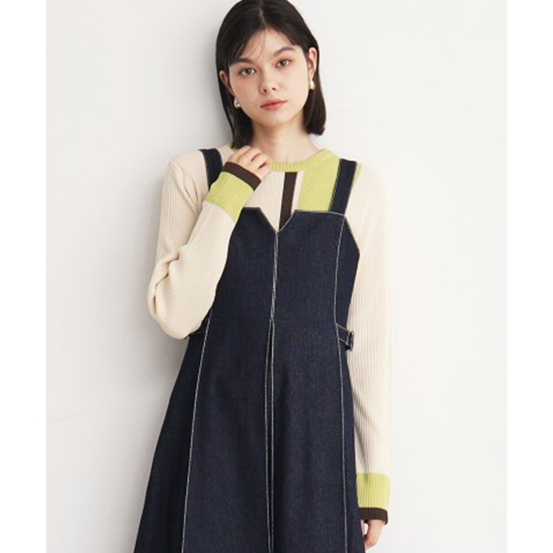 THE SHOP TK「ストライプ配色リブニット【洗える】」|ニット・セーター|