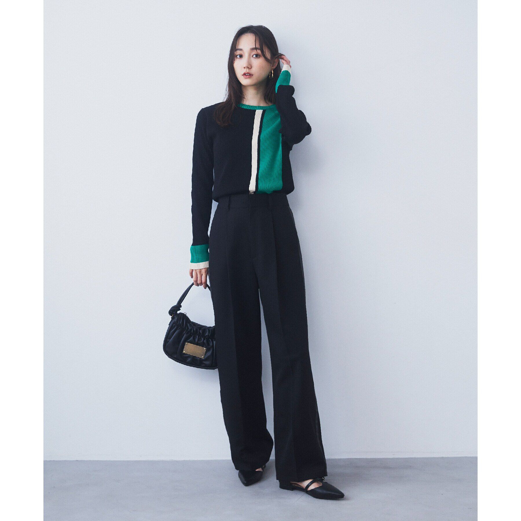 THE SHOP TK「ストライプ配色リブニット【洗える】」|ニット・セーター|