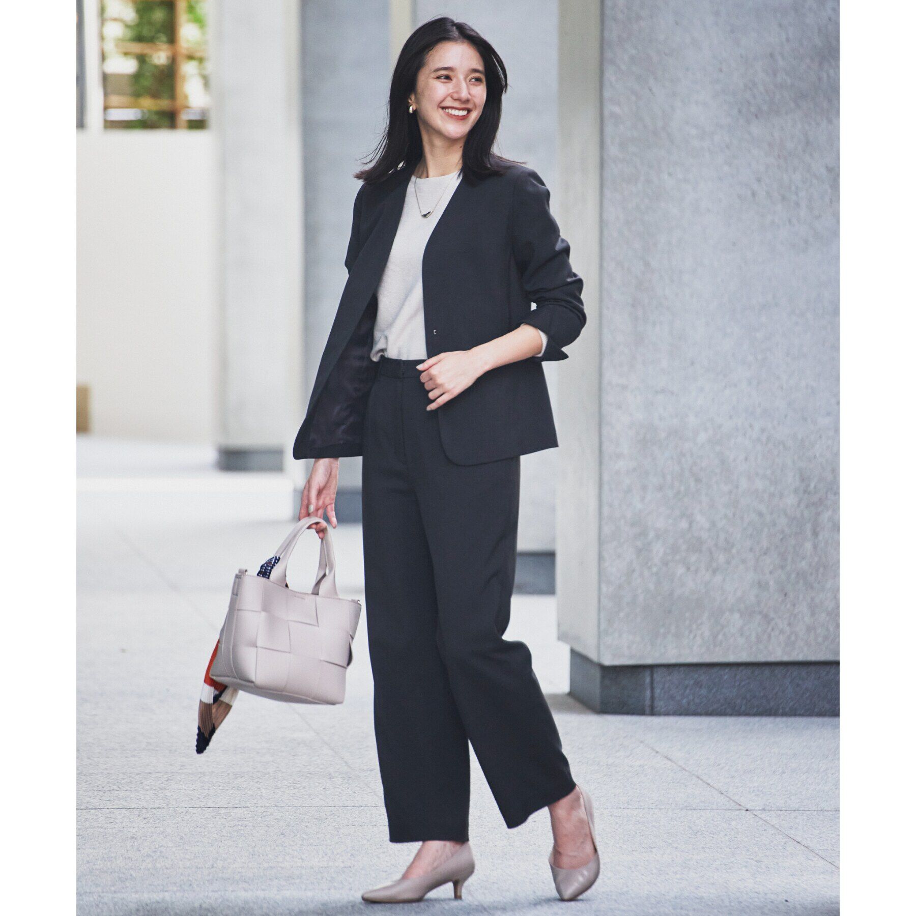 THE SHOP TK「【セットアップ可】シャークスキンノーカラージャケット」|ノーカラージャケット|