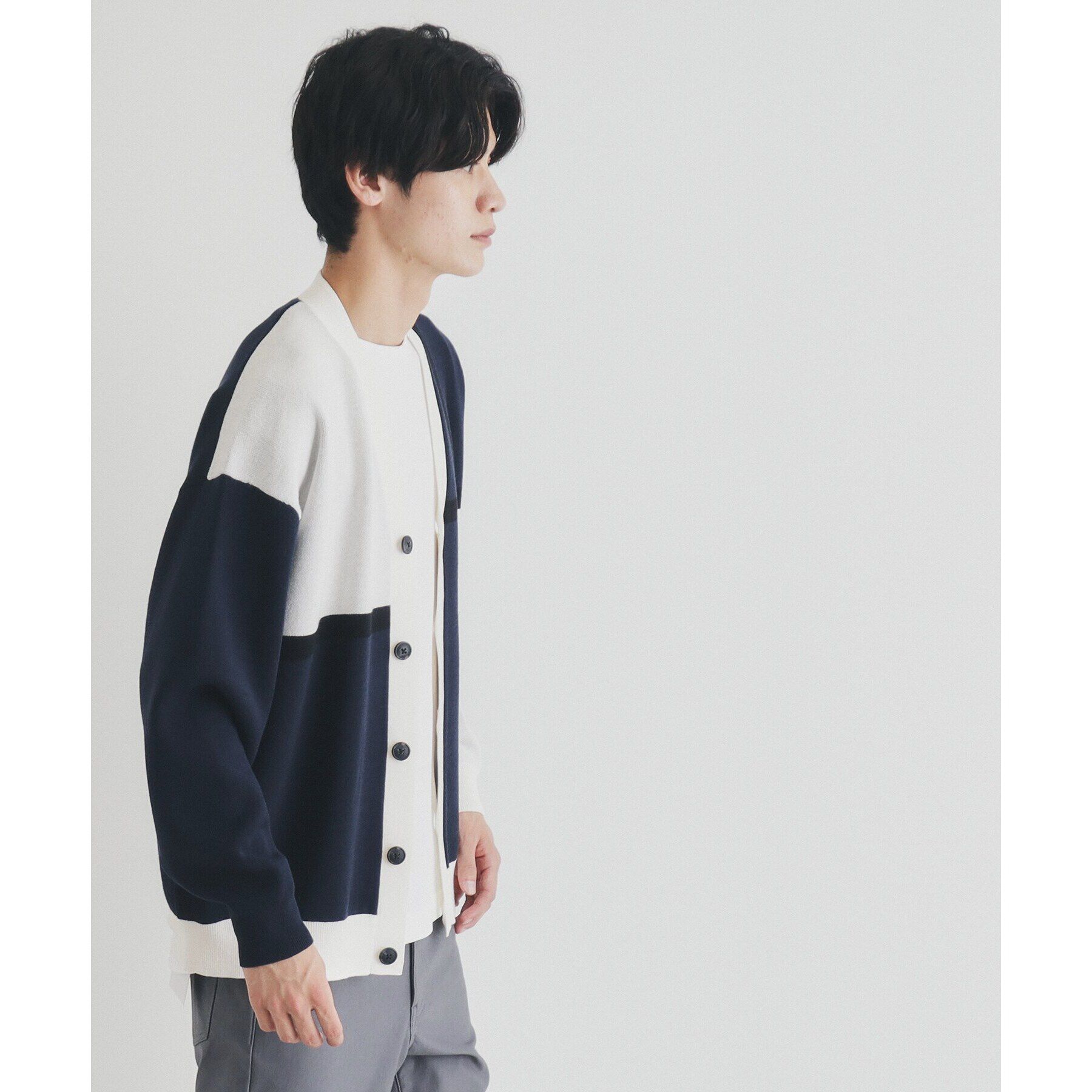 THE SHOP TK「パネルジャカードニットカーディガン」|カーディガン|