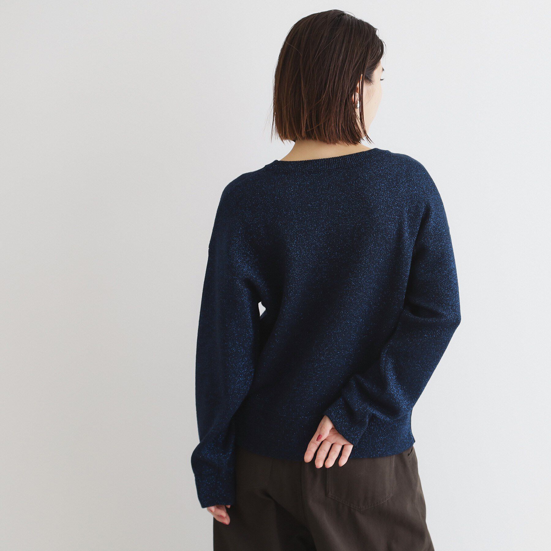 THE SHOP TK「ラメジャカードロゴニット」|ニット・セーター|