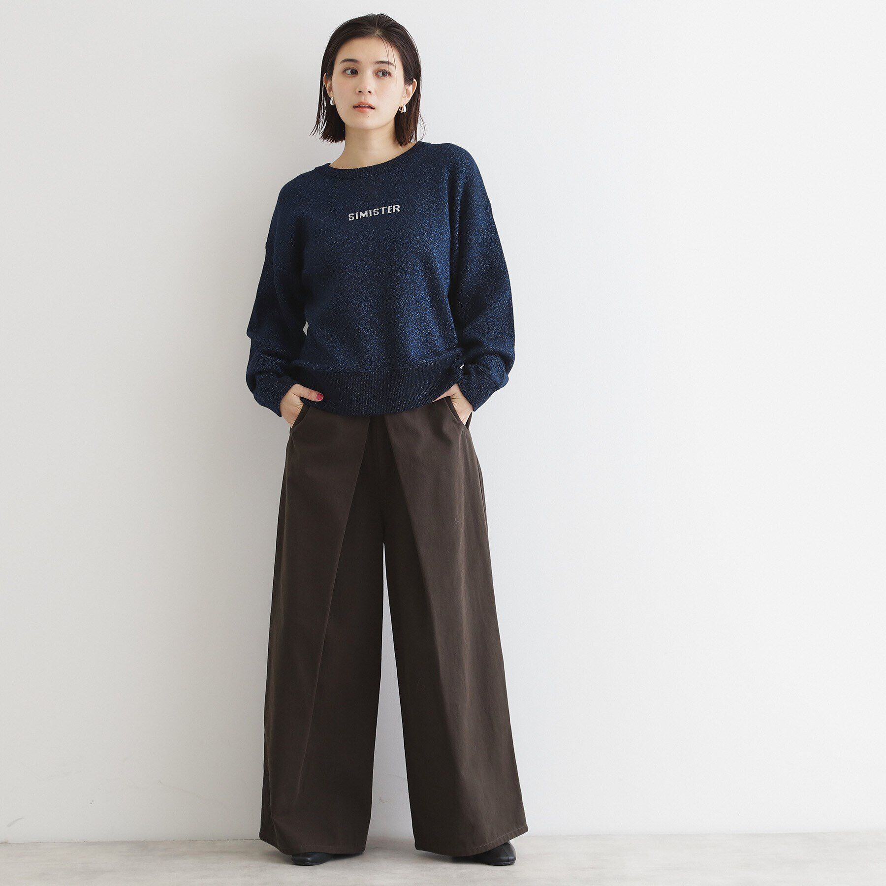 THE SHOP TK「ラメジャカードロゴニット」|ニット・セーター|