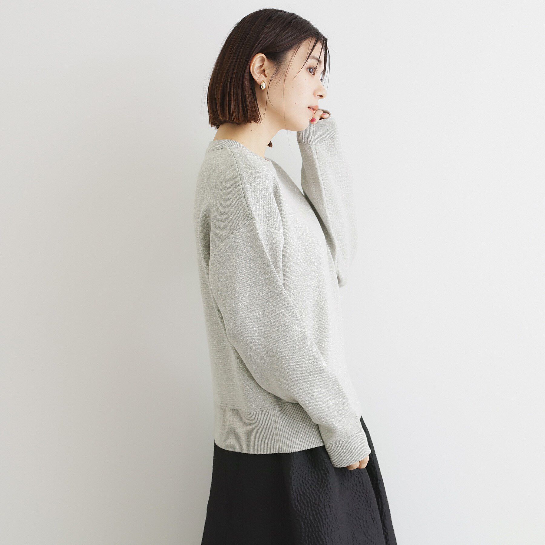 THE SHOP TK「ラメジャカードロゴニット」|ニット・セーター|