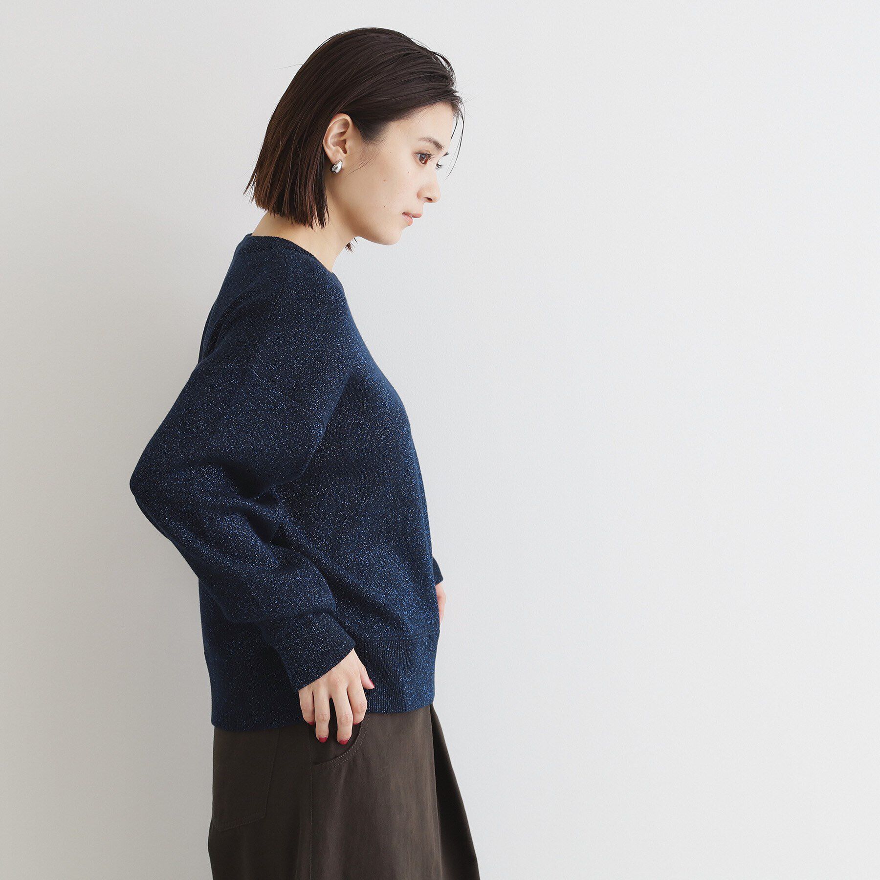 THE SHOP TK「ラメジャカードロゴニット」|ニット・セーター|