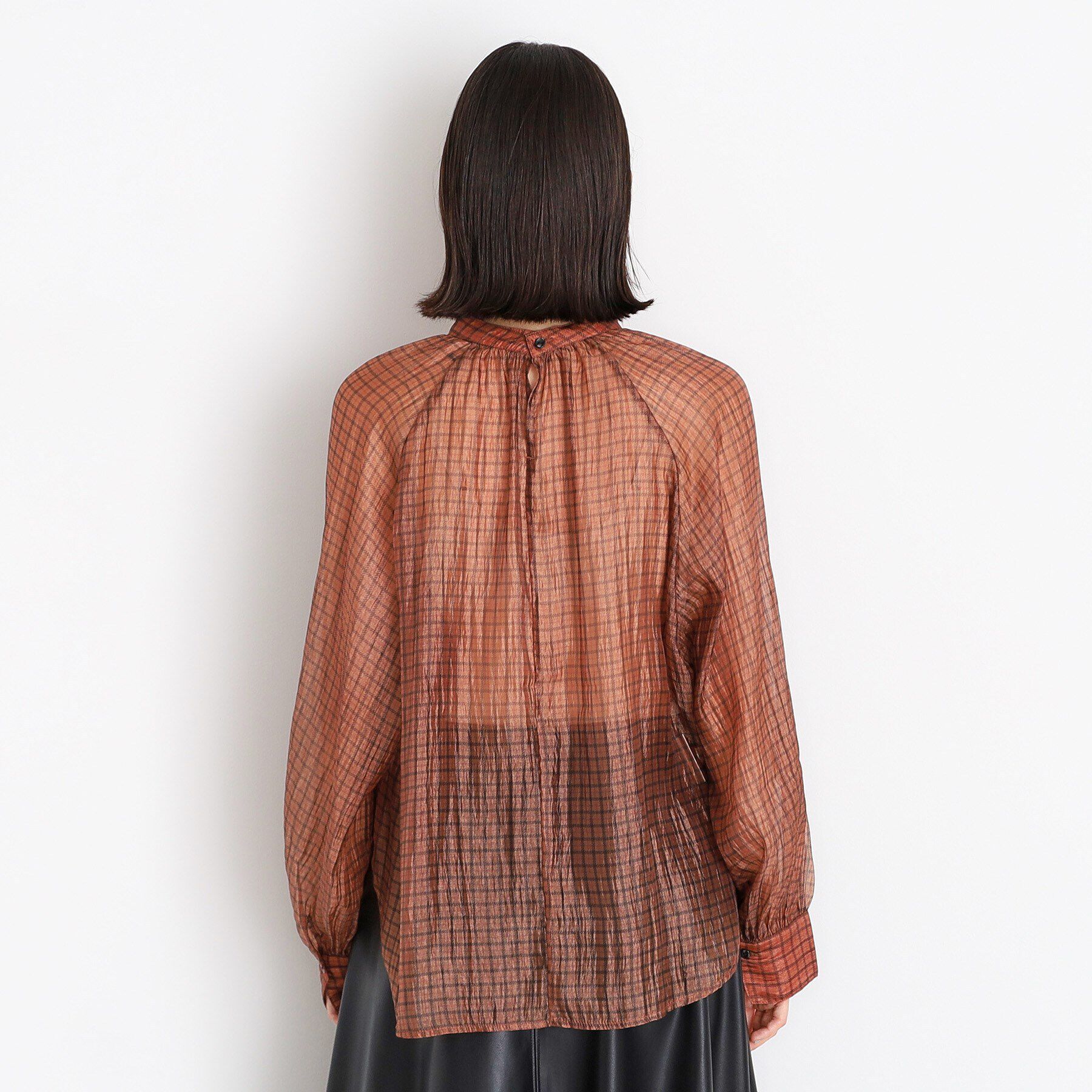 THE SHOP TK「シアーチェックプリントブラウス」|シャツ・ブラウス|