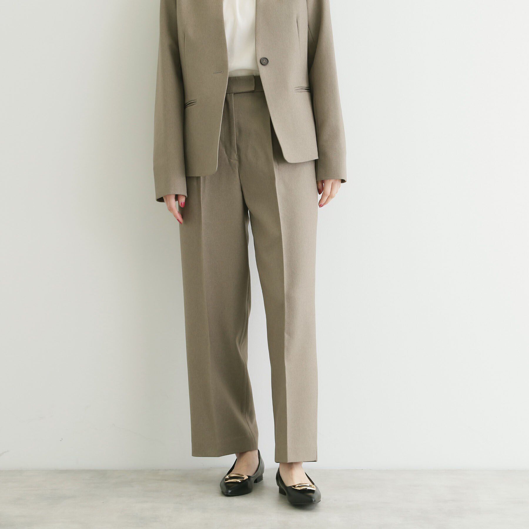 THE SHOP TK「【＠BAILA掲載】ウール調スラックス/セットアップ可」|その他|グレージュ(050)