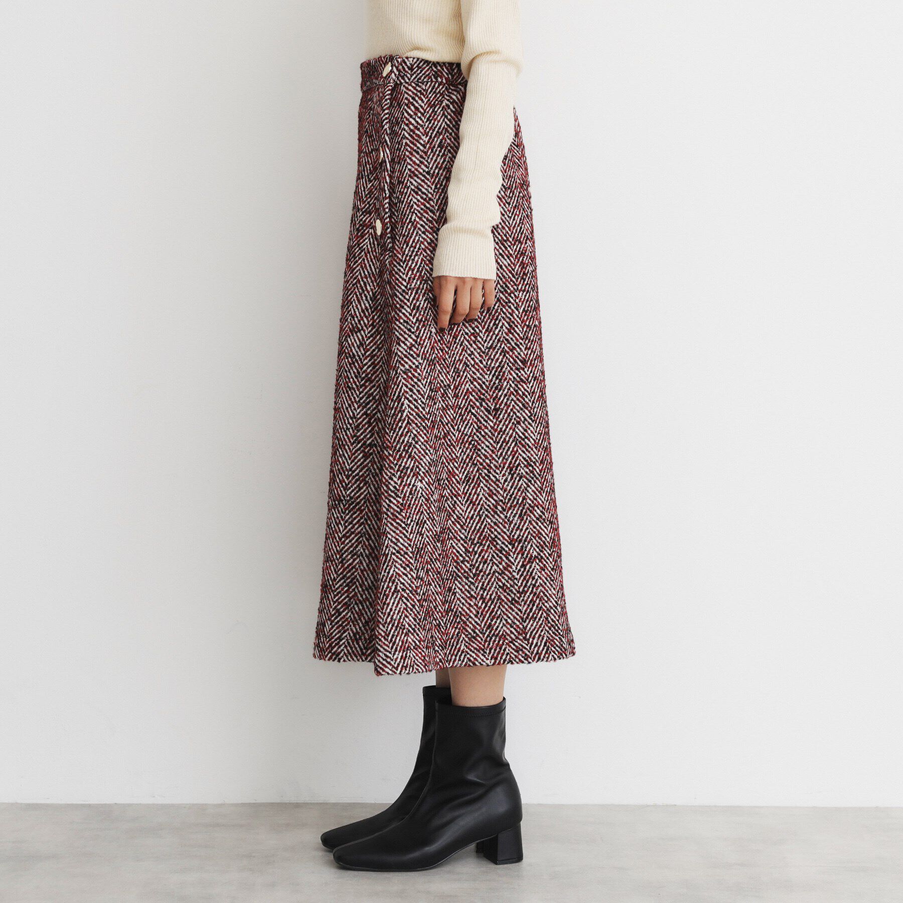 THE SHOP TK「MIXへリンボンフレアスカート」|スカート|