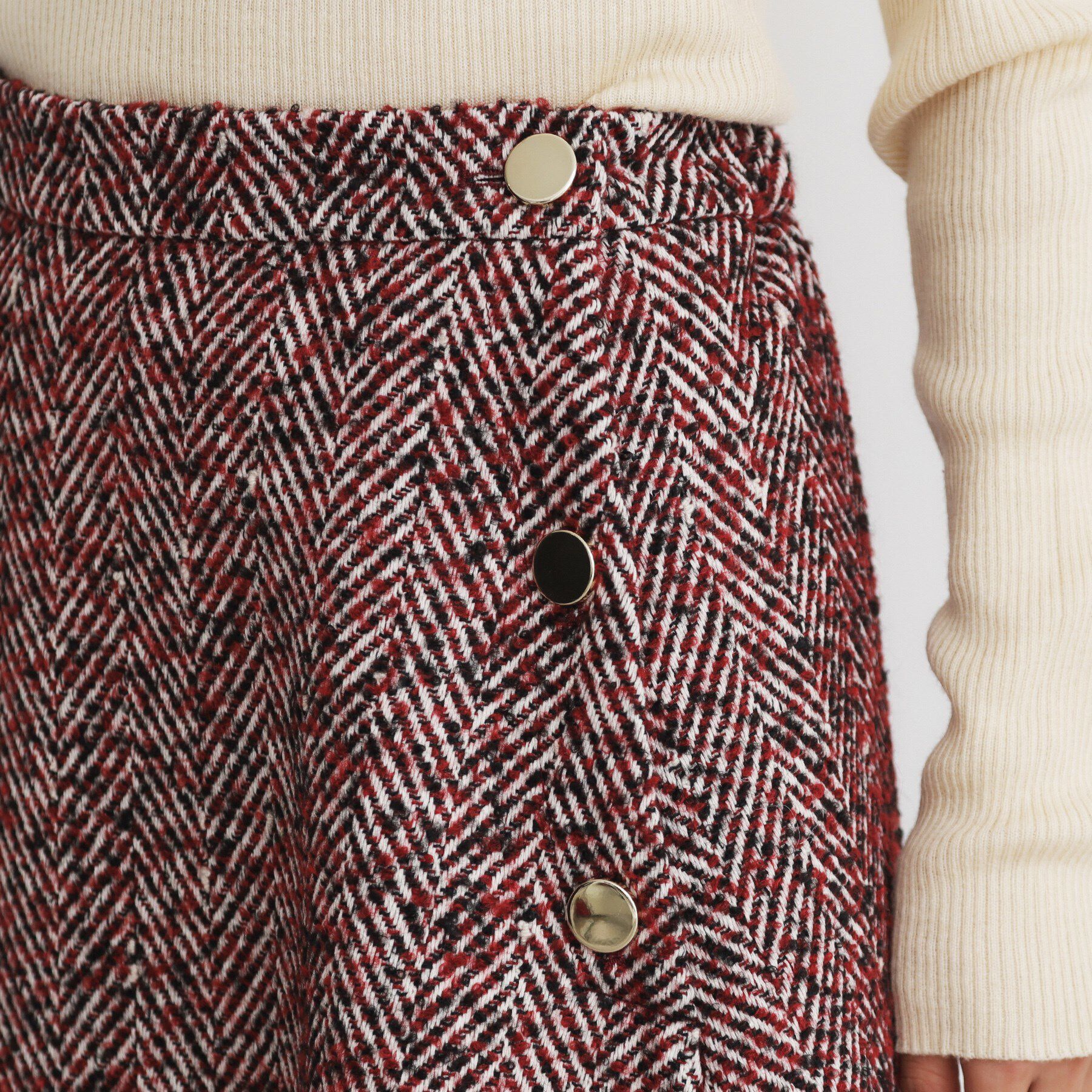 THE SHOP TK「MIXへリンボンフレアスカート」|スカート|