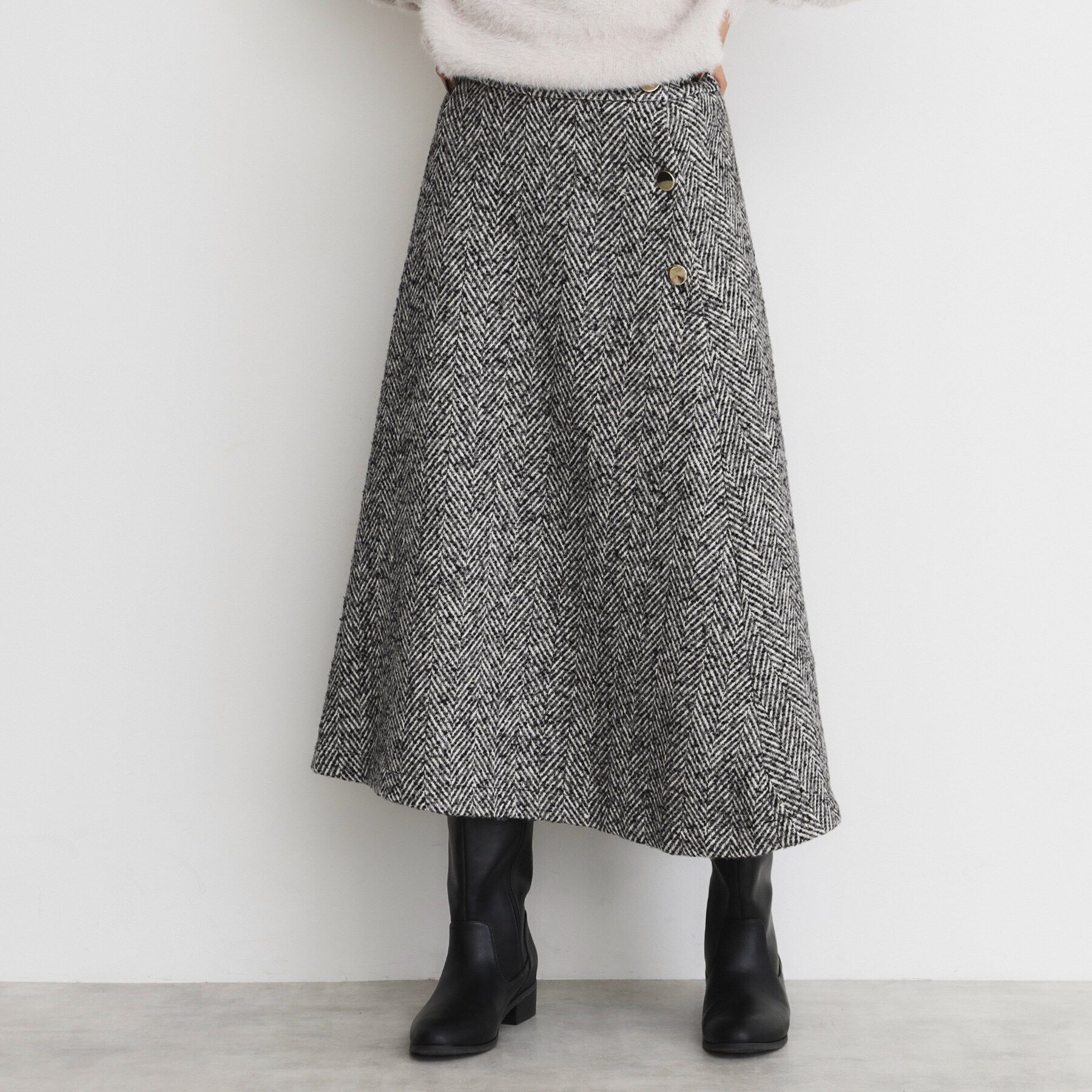 THE SHOP TK「MIXへリンボンフレアスカート」|スカート|