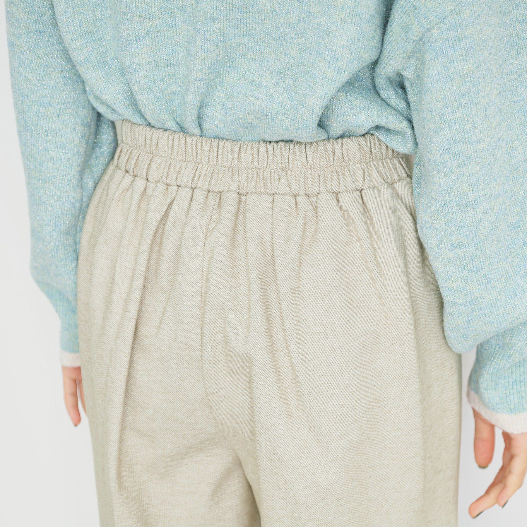 THE SHOP TK「【洗えるパンツ/あったかキレイ】メランジ起毛ワイドパンツ」|その他|