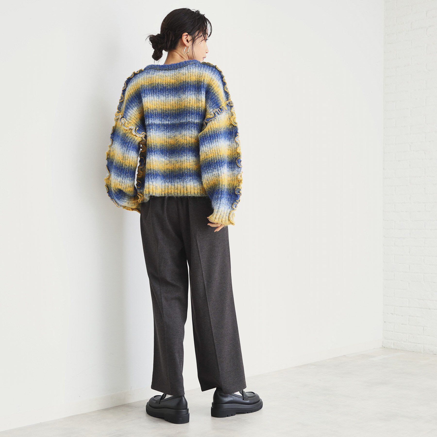 THE SHOP TK「【洗えるパンツ/あったかキレイ】メランジ起毛ワイドパンツ」|その他|