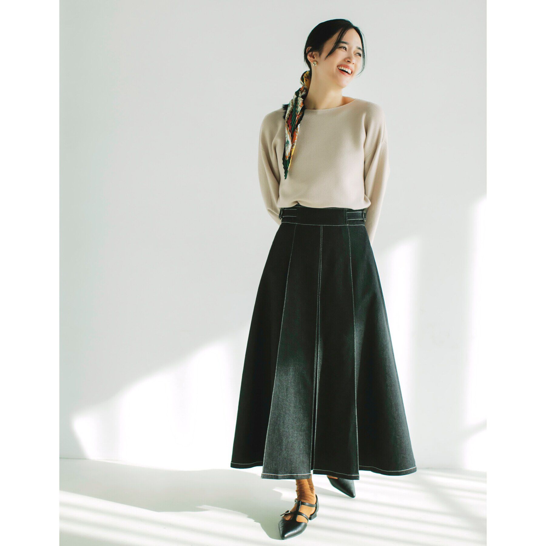 THE SHOP TK「【毛玉になりにくい/蓄熱性】春色_美人ガーターニット/洗える/体形カバー」|ニット・セーター|