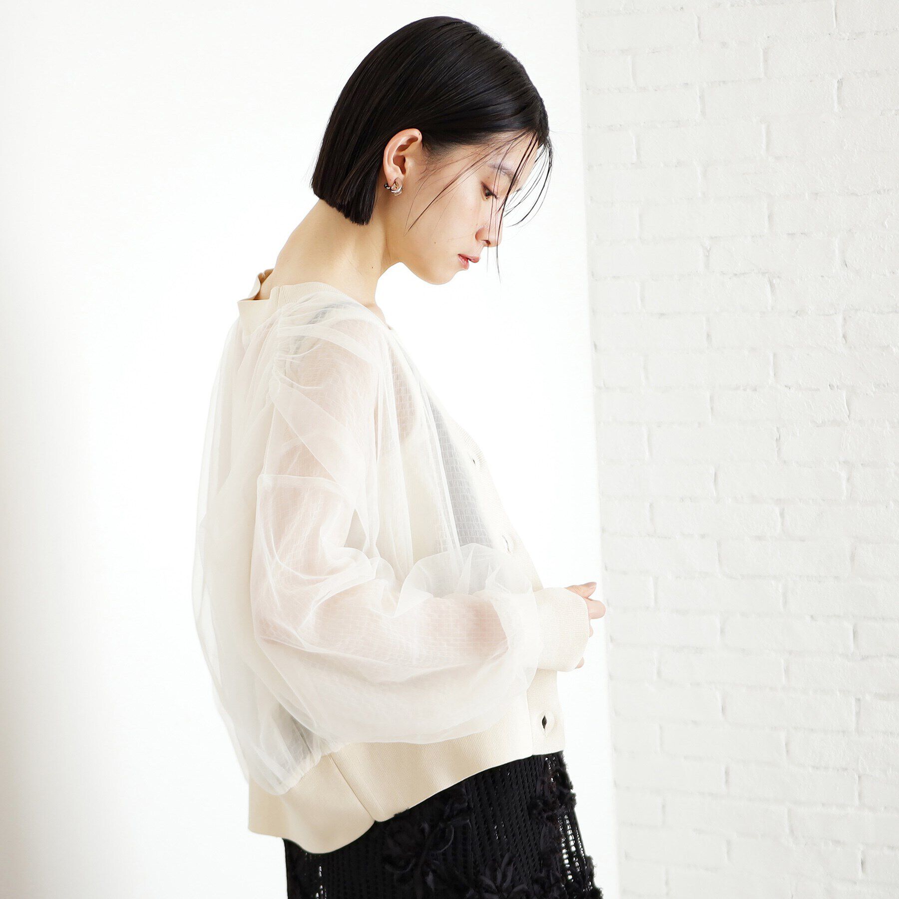 THE SHOP TK「シアー重ねカーディガン【洗える】」|カーディガン|