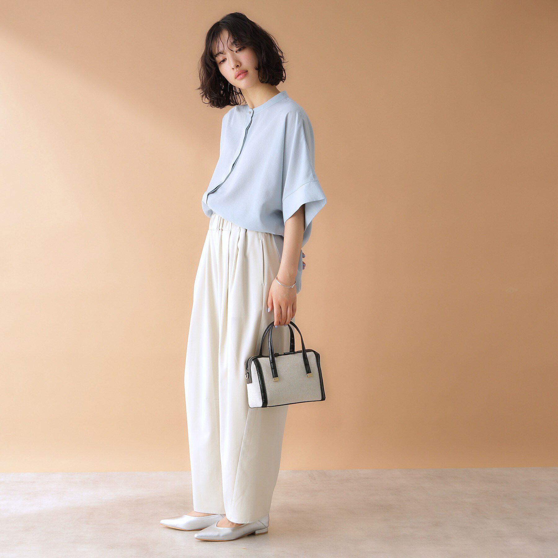 THE SHOP TK「キャンバス合皮コンビミニバッグ」|ショルダー・メッセンジャー|