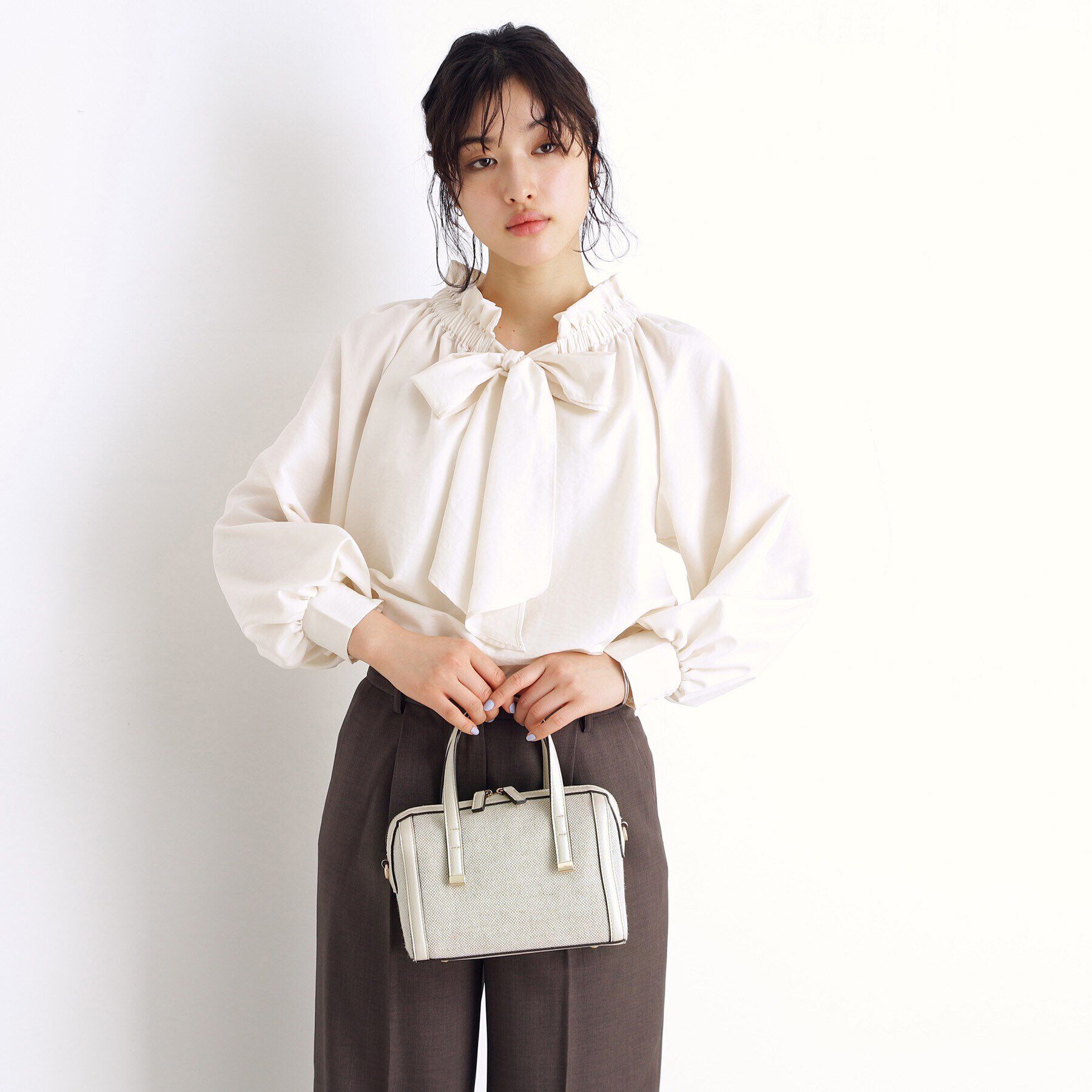 THE SHOP TK「キャンバス合皮コンビミニバッグ」|ショルダー・メッセンジャー|