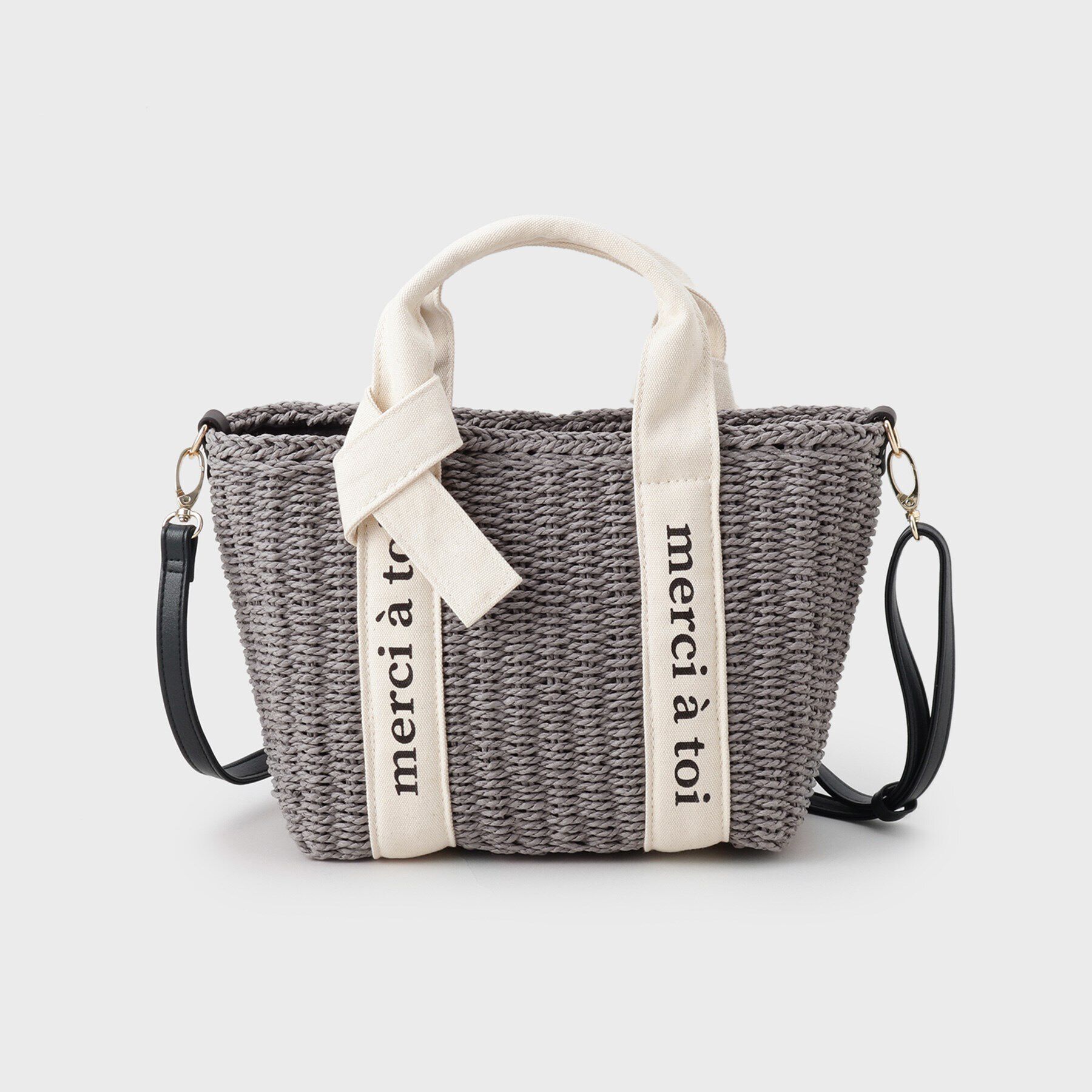 THE SHOP TK「ロゴ雑材バッグ」|ショルダー・メッセンジャー|チャコールグレー(5