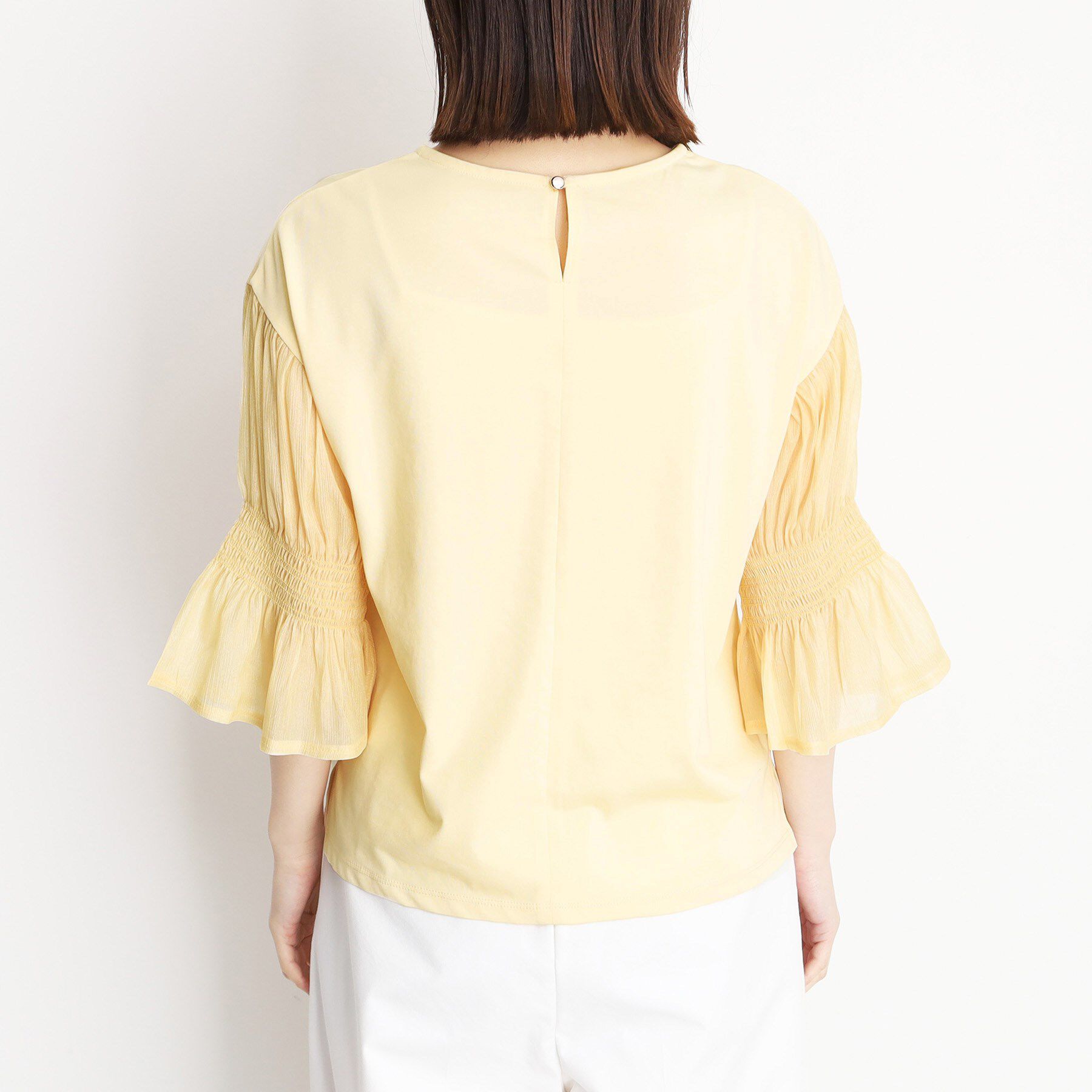 THE SHOP TK「袖シャーリングシアープルオーバー【洗濯機OK】」|Tシャツ・カットソー|