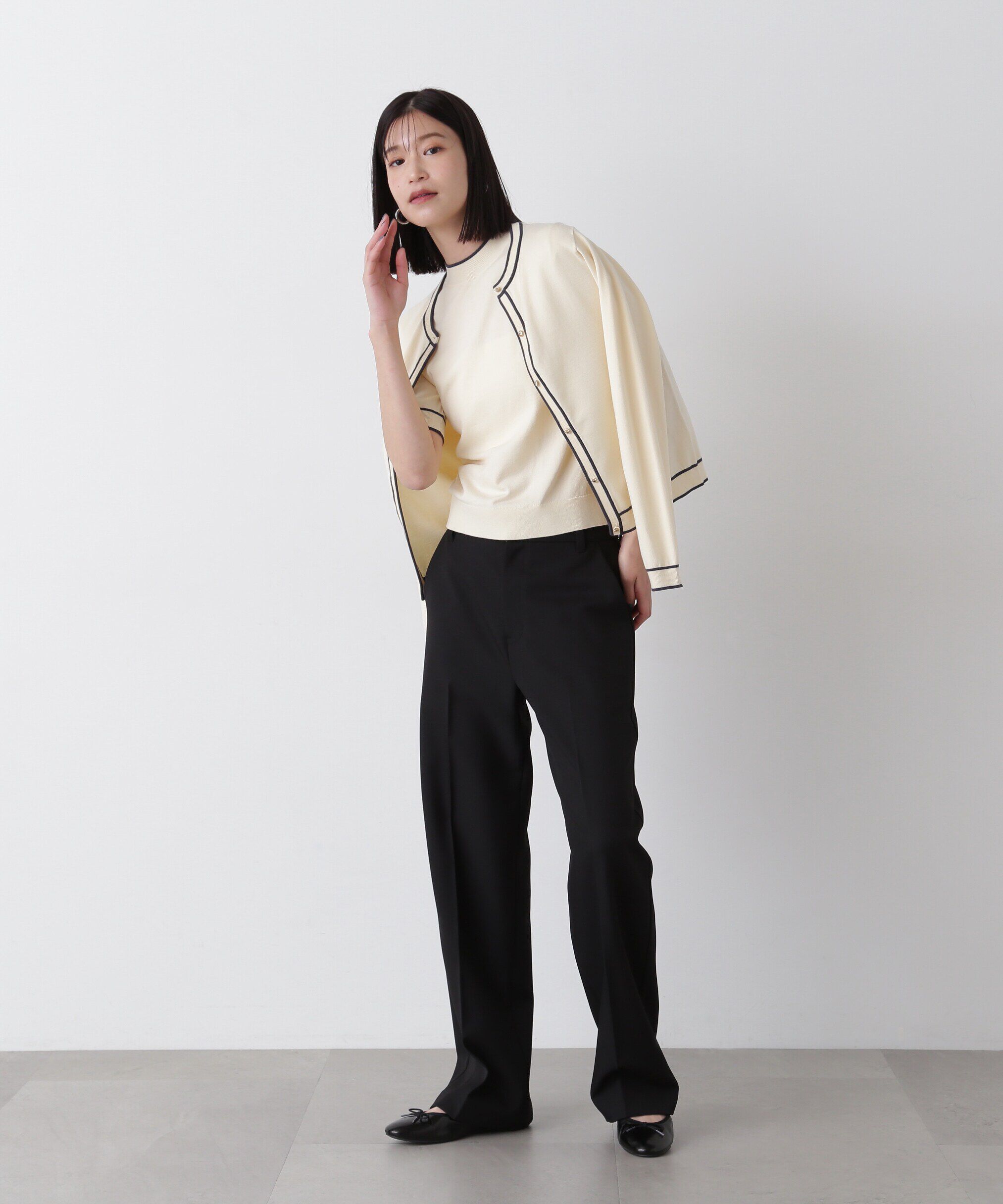  「バイカラーカーディガンセット」|ニット・セーター|