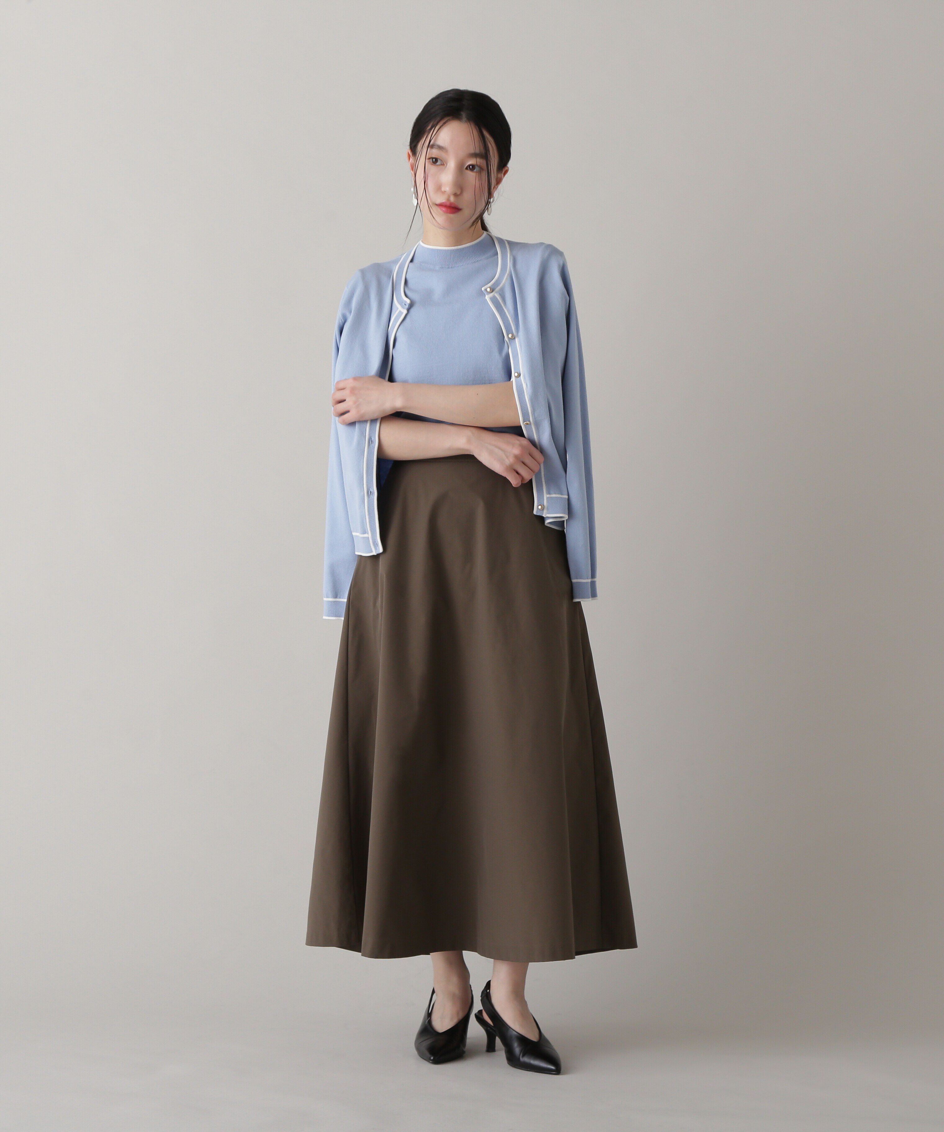  「バイカラーカーディガンセット」|ニット・セーター|