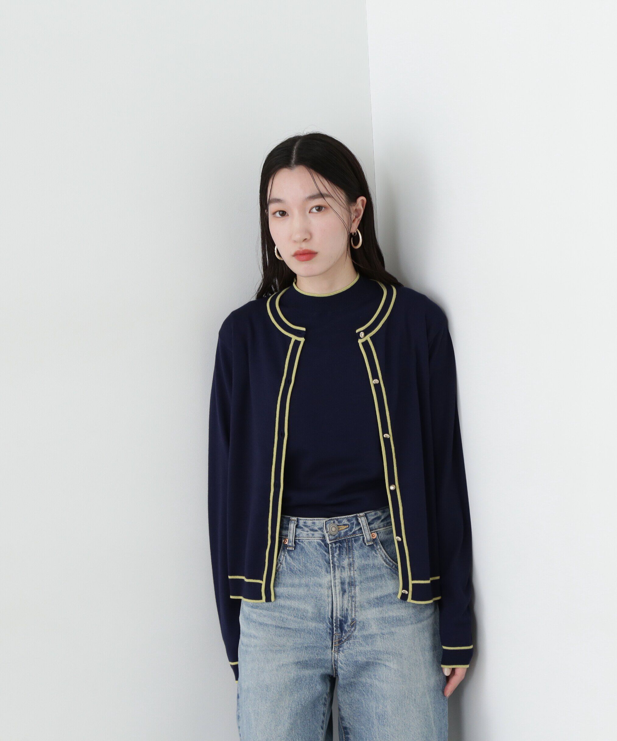  「バイカラーカーディガンセット」|ニット・セーター|