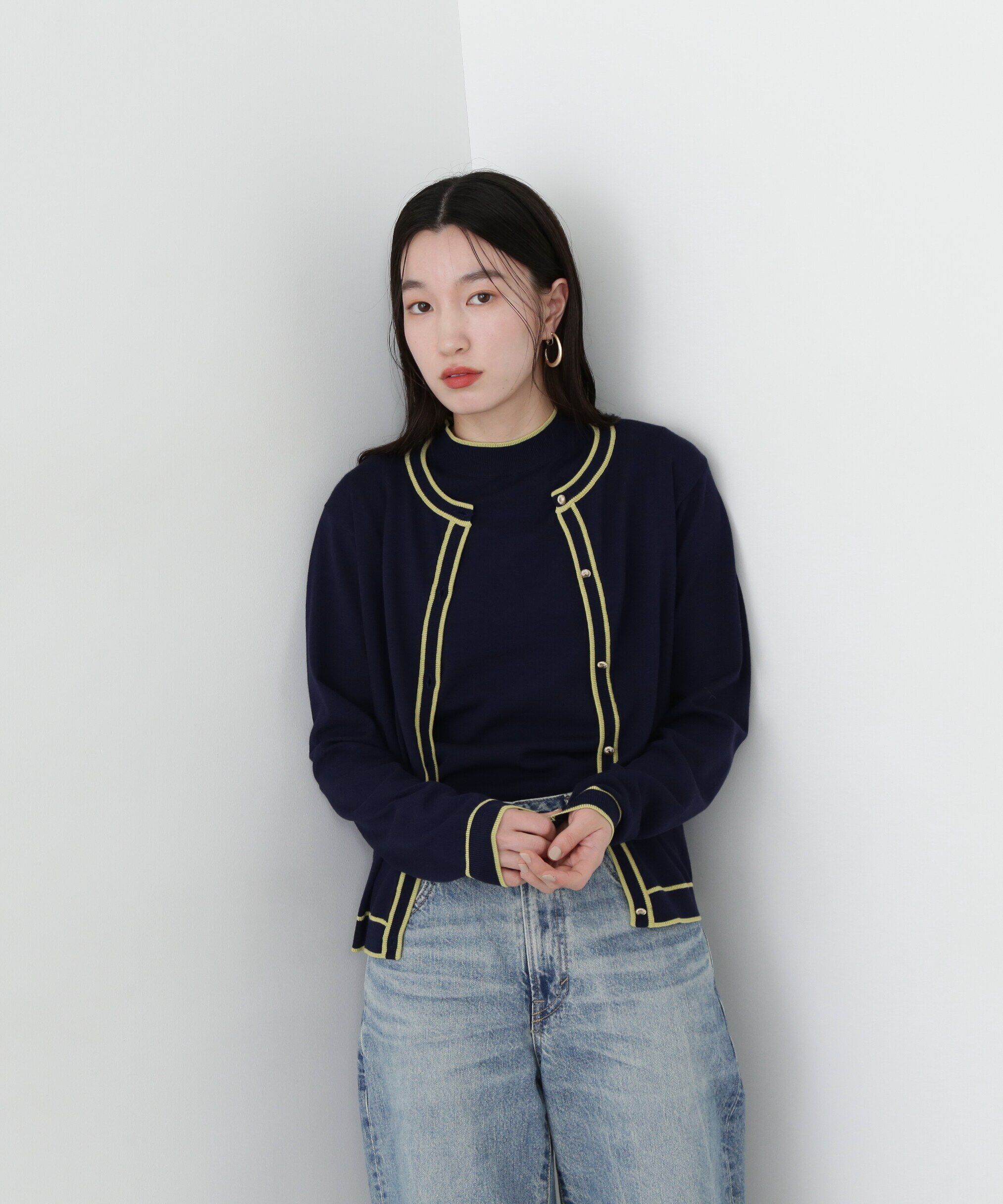  「バイカラーカーディガンセット」|ニット・セーター|